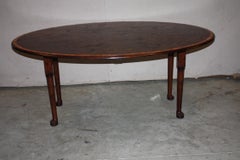 6 Foot Oval English Oak Pad Foot Banded Table