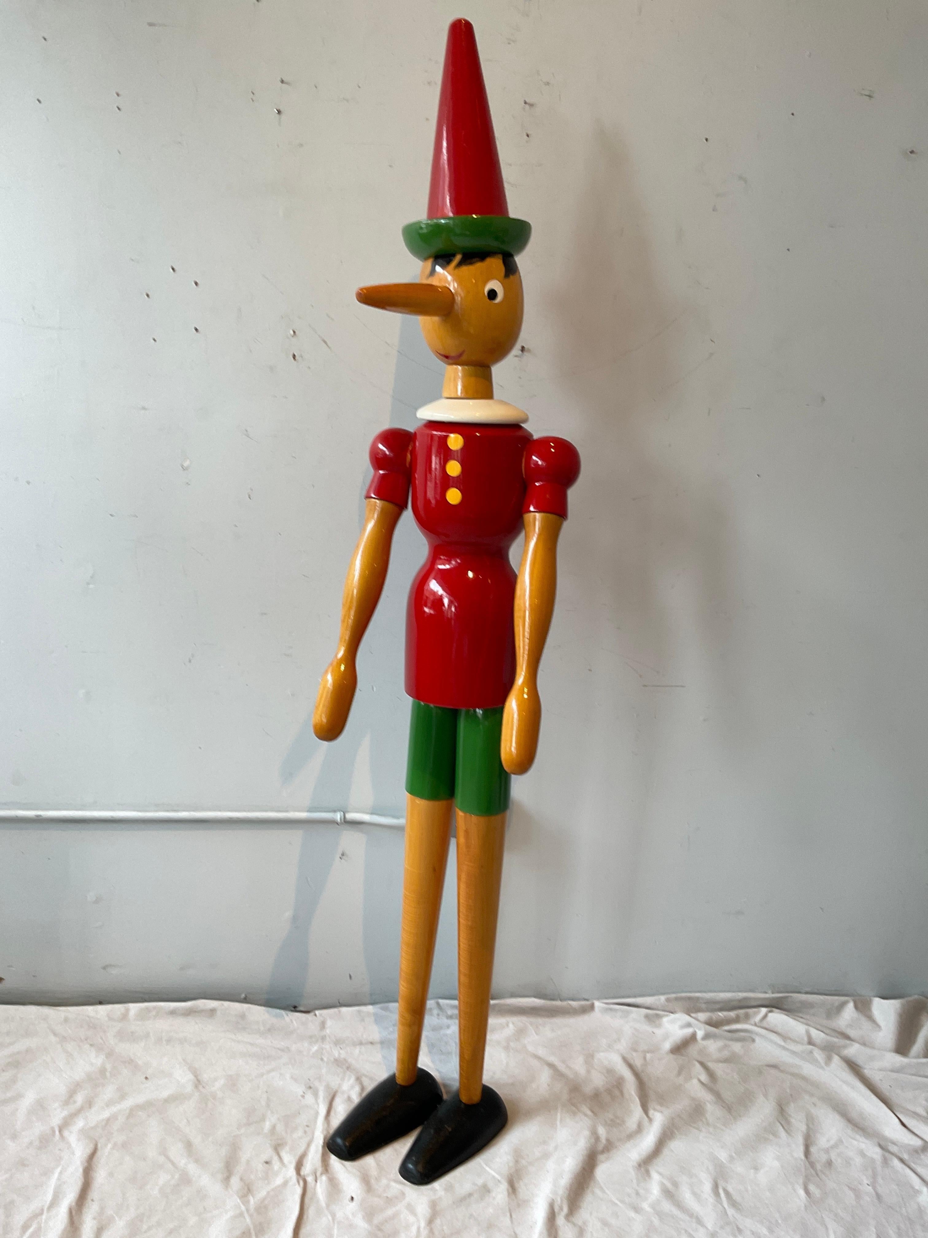 6 Fuß groß Italienisch artikuliert Wood Pinocchio im Zustand „Gut“ im Angebot in Tarrytown, NY