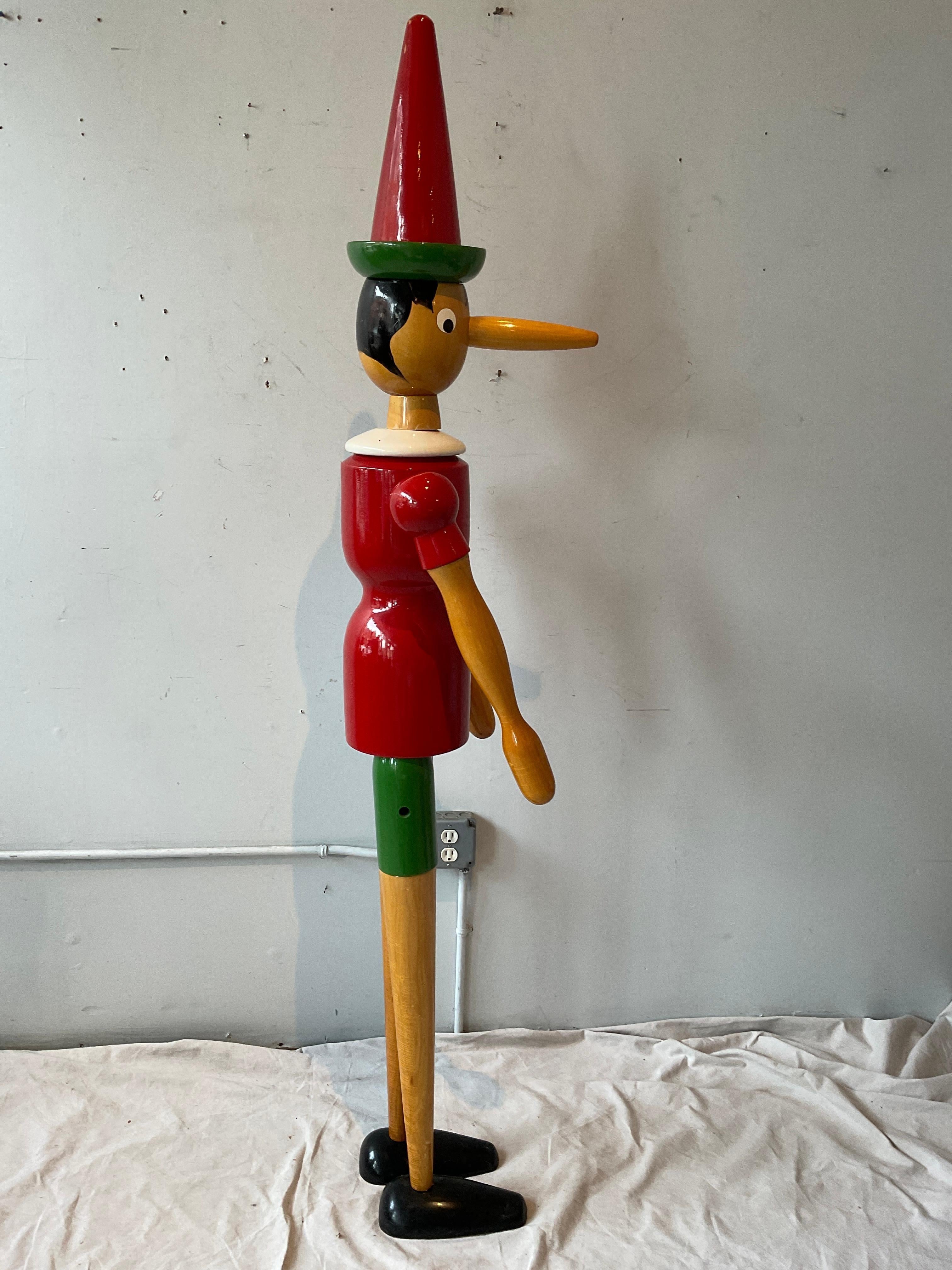 6 Fuß groß Italienisch artikuliert Wood Pinocchio im Angebot 1