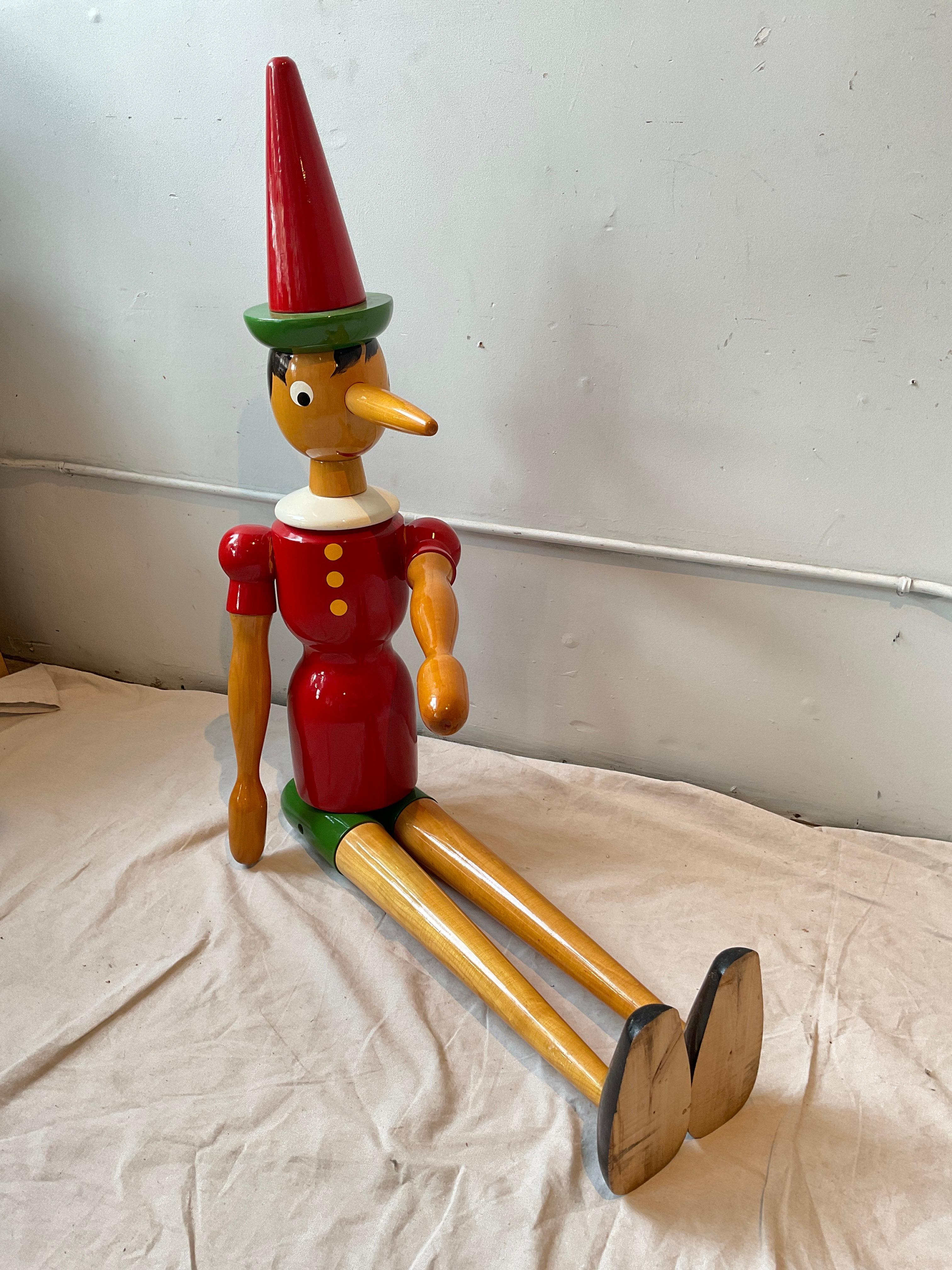 6 Fuß groß Italienisch artikuliert Wood Pinocchio im Angebot 3