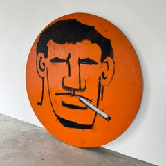 Pintura sobre lienzo de 6 pies de ancho de Robert Loughlin, años 80 EE.UU.