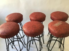 6 Frederick Weinberg Iron Bar/Counter Stools