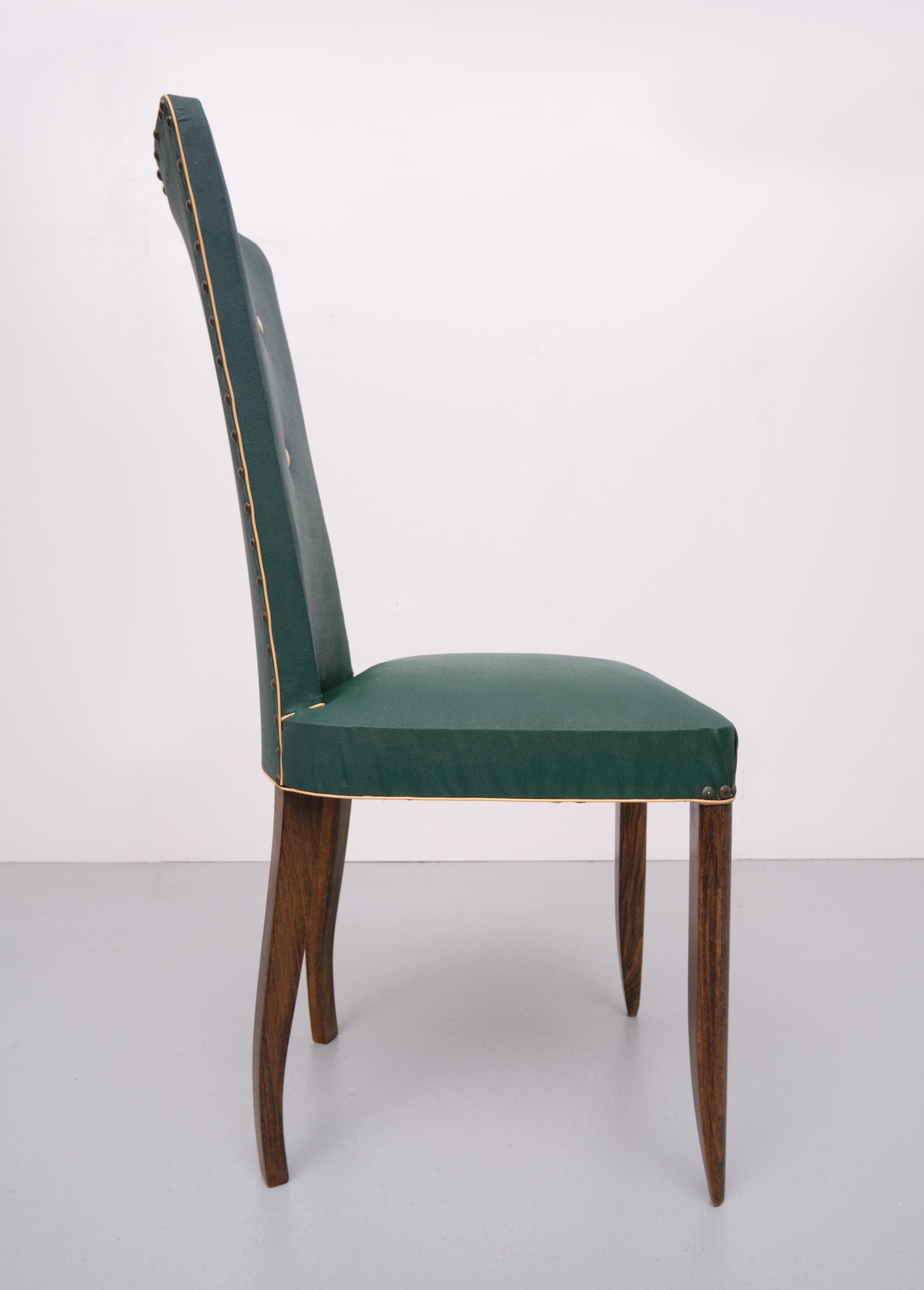 Mid-20th Century 6 French Art Deco Dining Chairs, 1940s