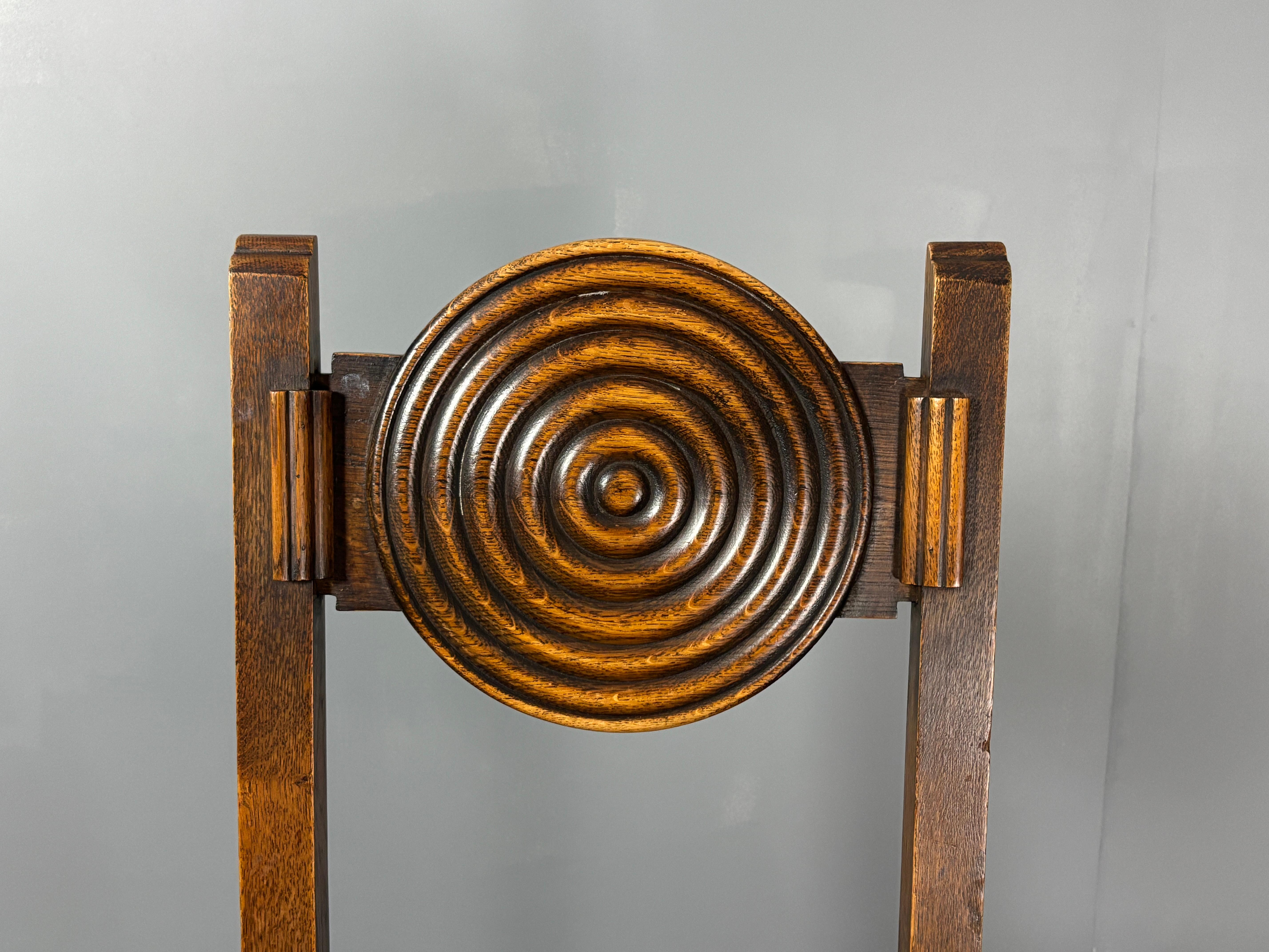 6 chaises de salle à manger en jonc tourné en bois de ferme français dans le style de Charles Dudouy en vente 5