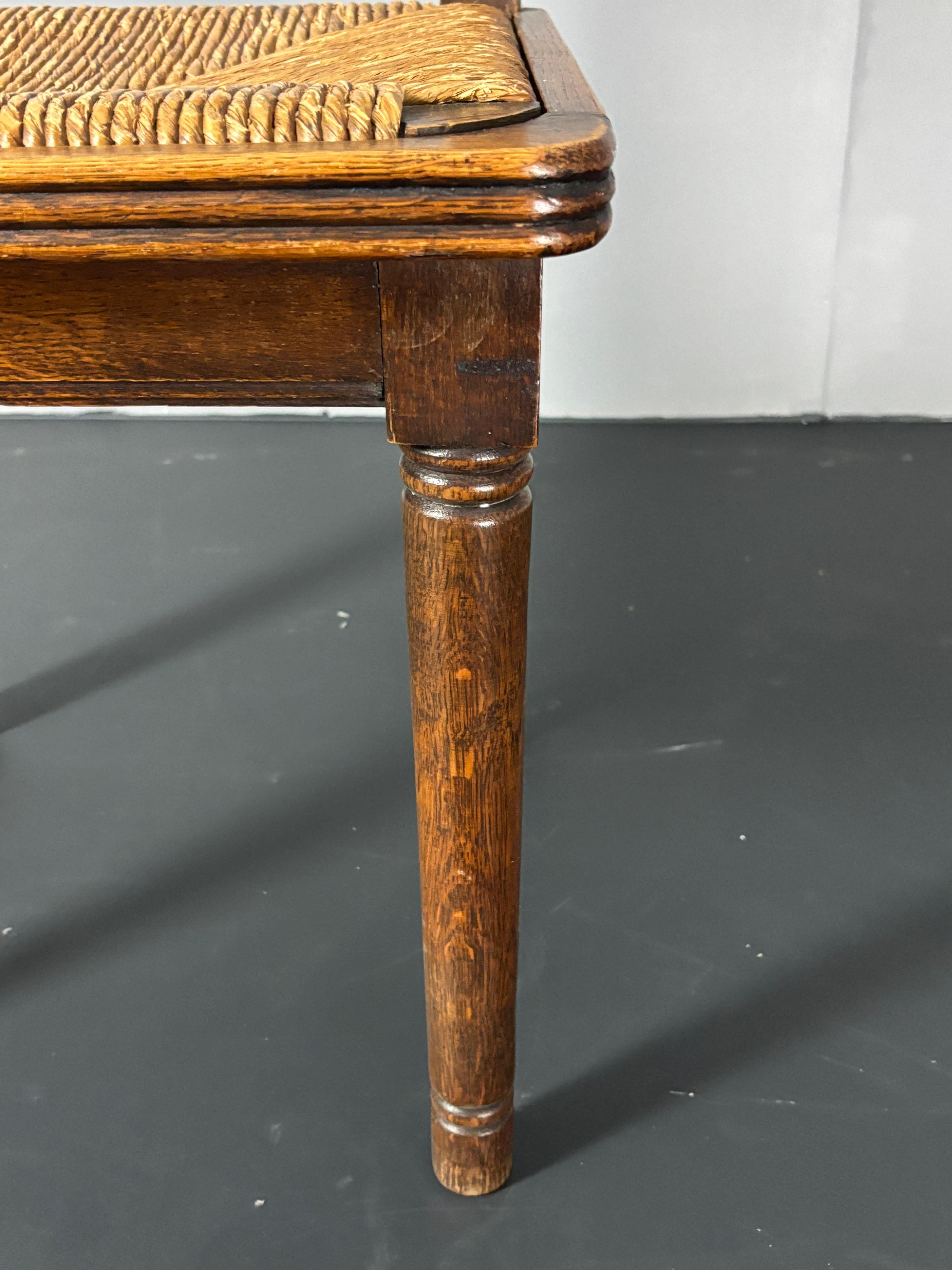 6 chaises de salle à manger en jonc tourné en bois de ferme français dans le style de Charles Dudouy en vente 9