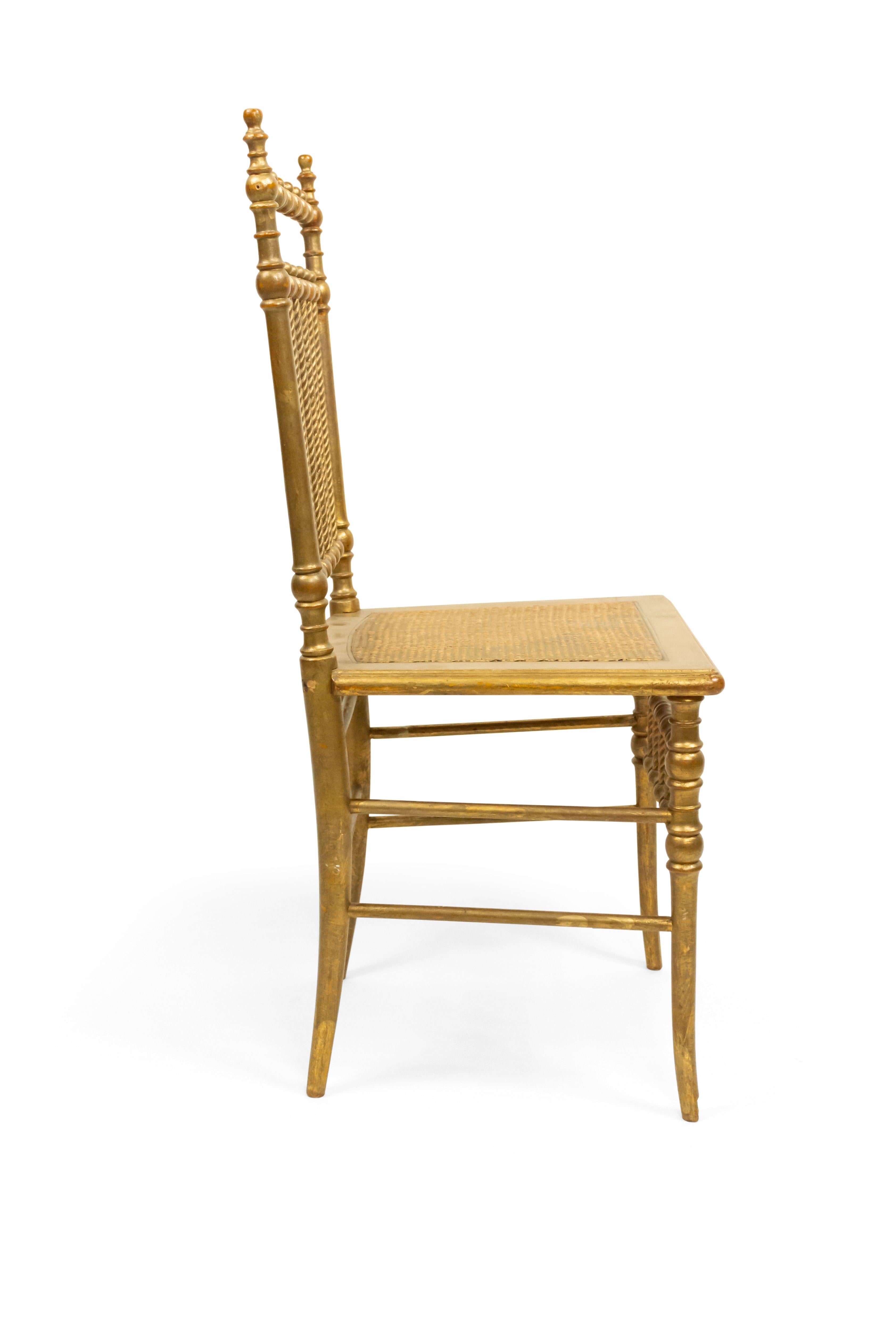 Giltwood 6 French Victorian Ballroom Side Chairs For Sale
