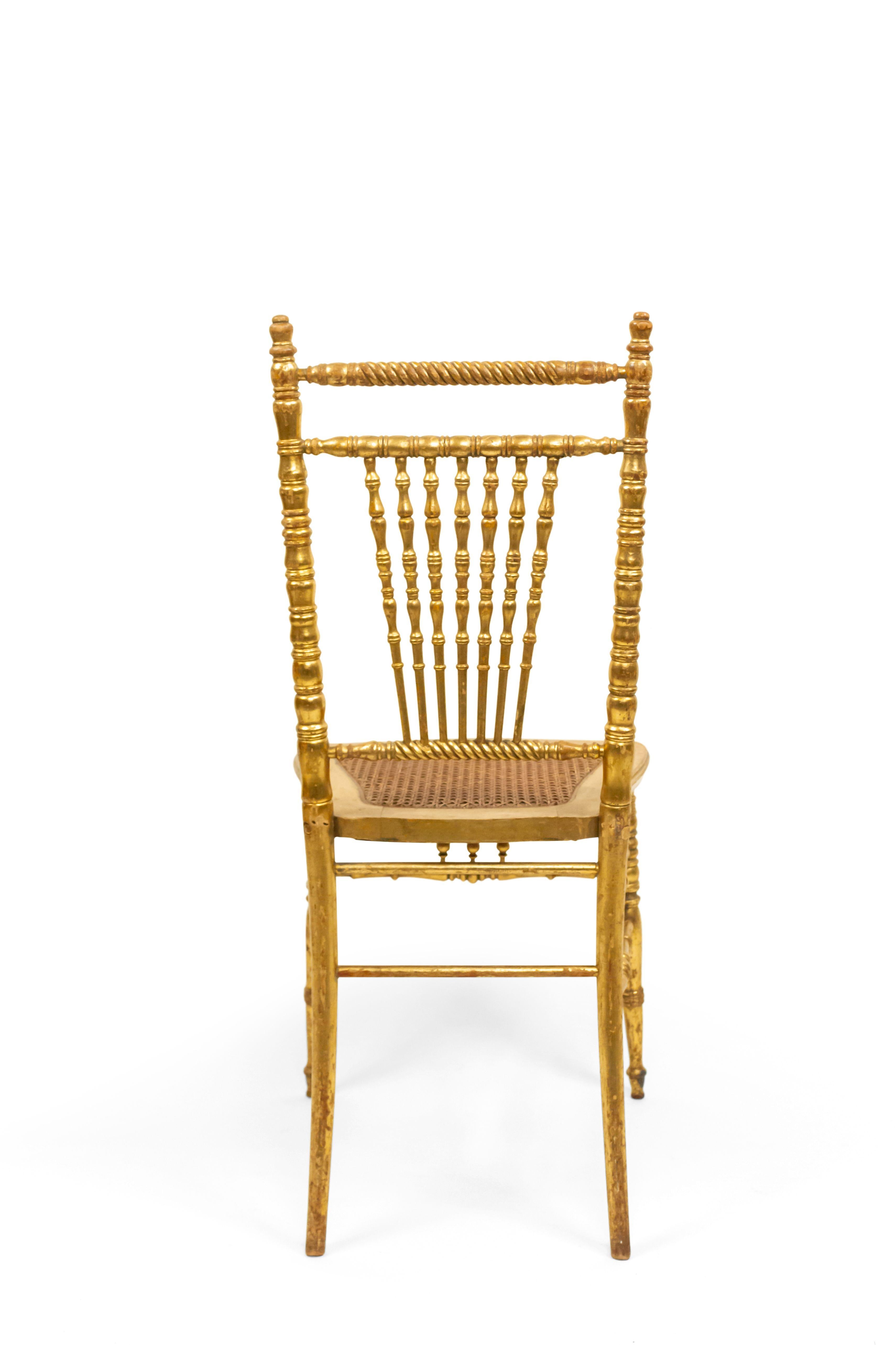 6 French Victorian Gilt Ballroom Side Chairs For Sale 5