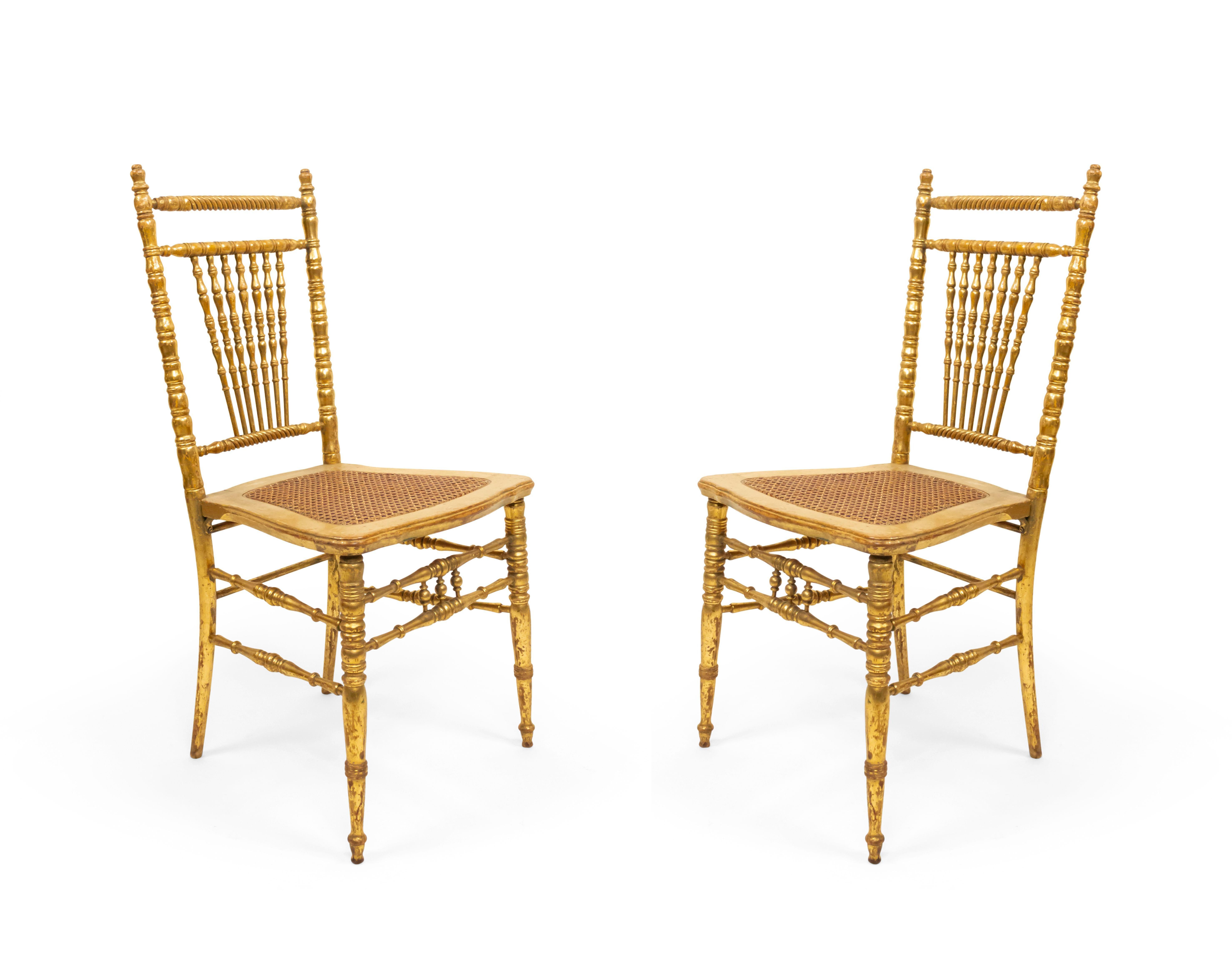 6 French Victorian Gilt Ballroom Side Chairs For Sale 6
