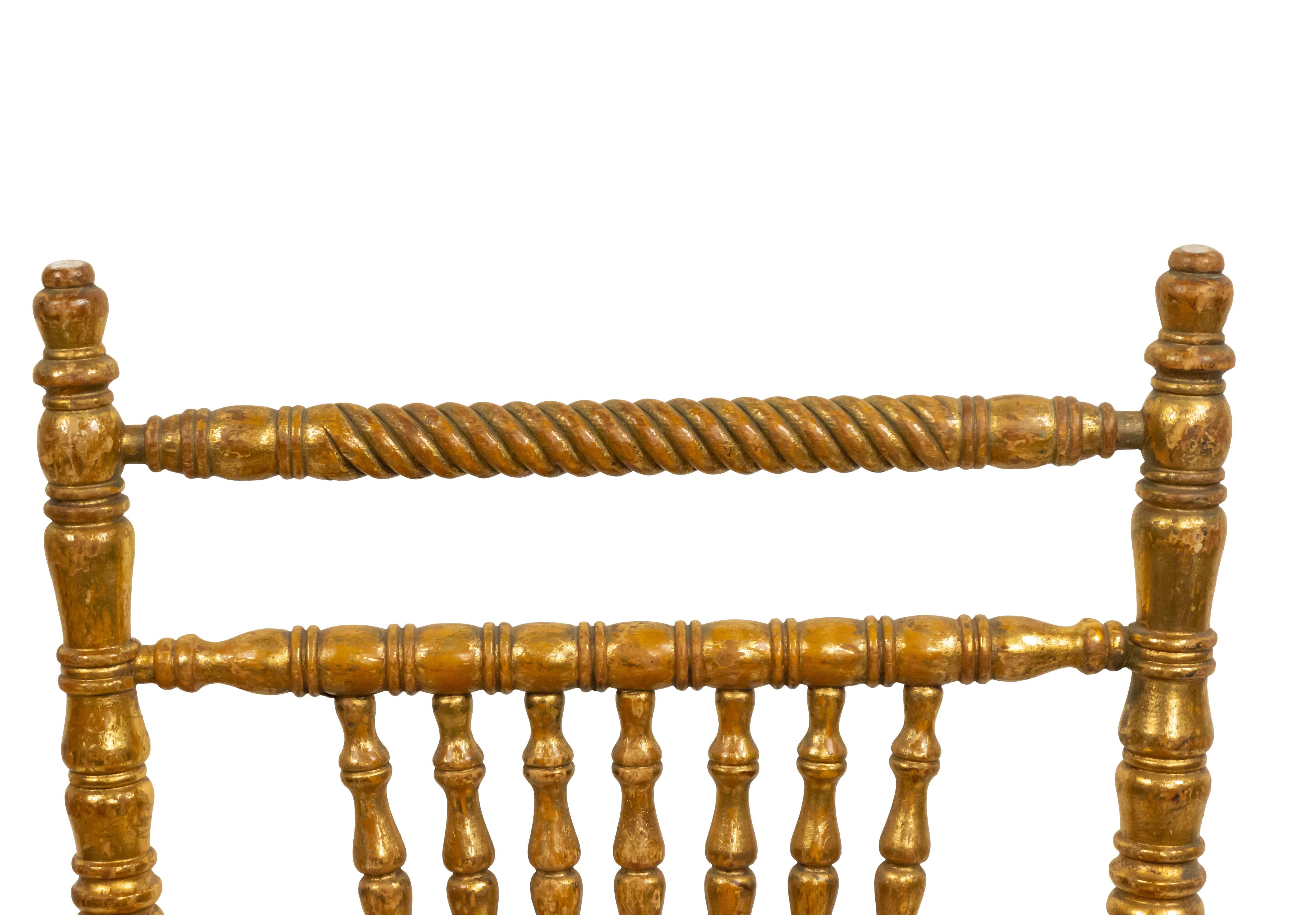 6 French Victorian Gilt Ballroom Side Chairs In Good Condition For Sale In Queens, NY