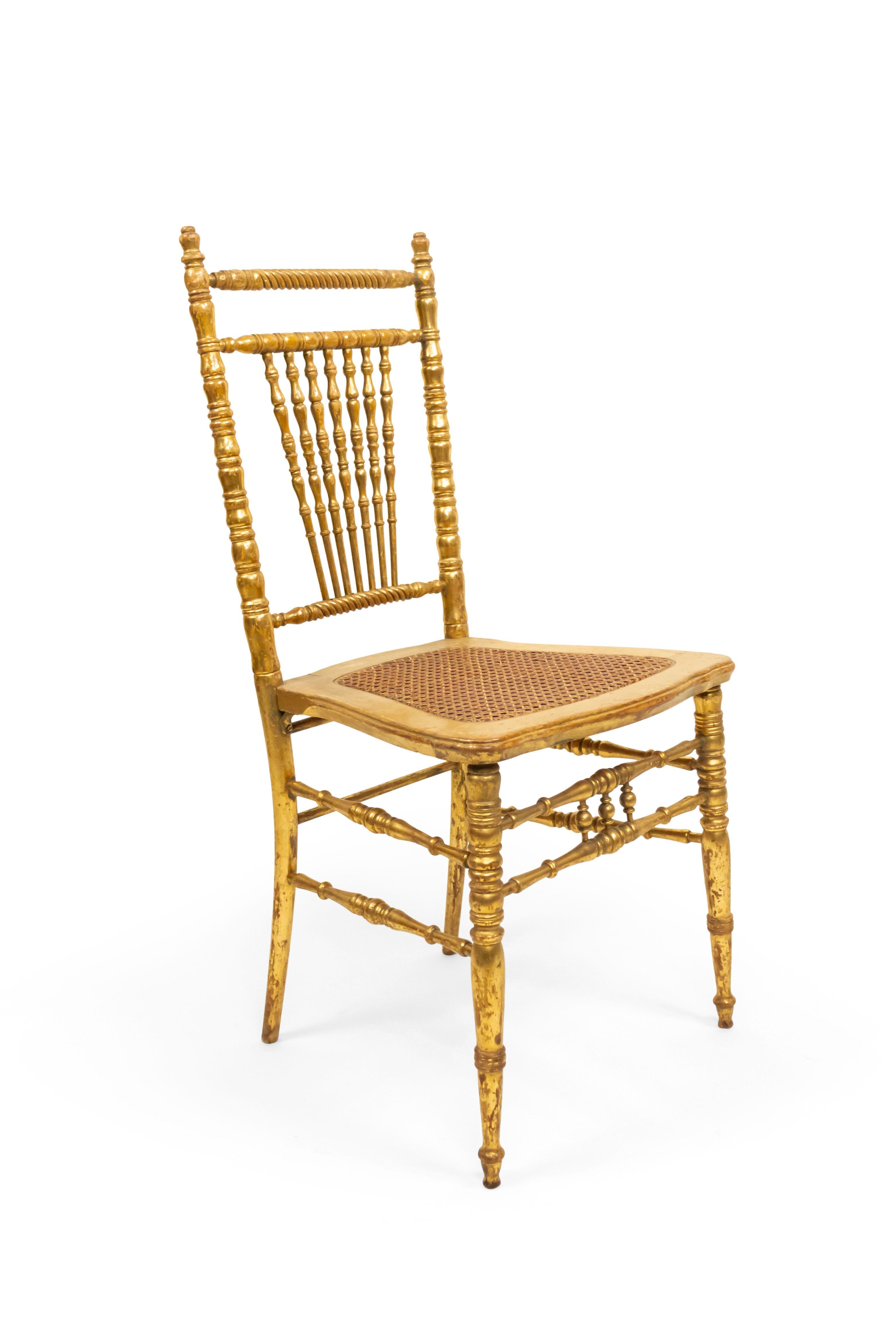 6 French Victorian Gilt Ballroom Side Chairs For Sale 2