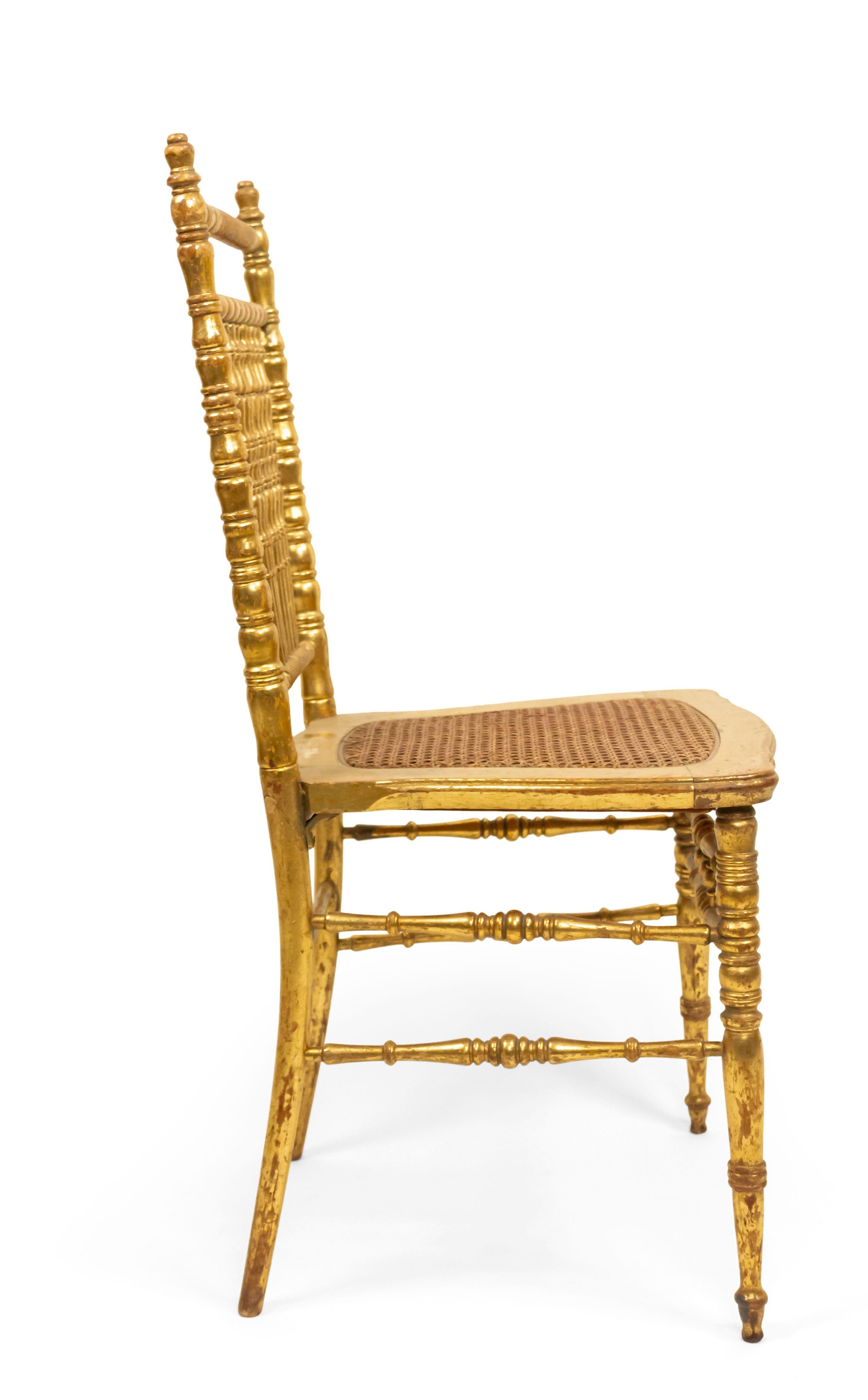 6 French Victorian Gilt Ballroom Side Chairs For Sale 3