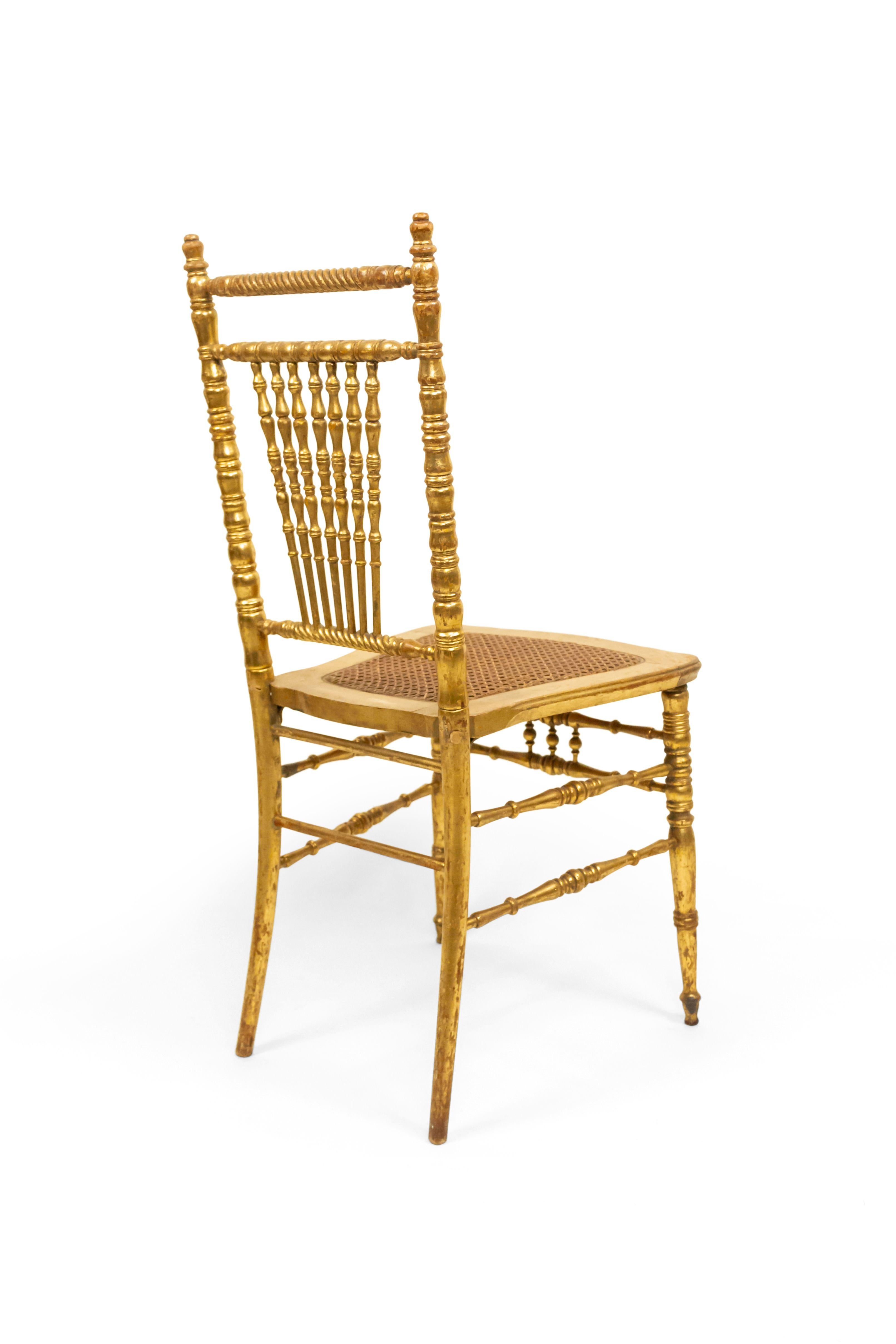 6 French Victorian Gilt Ballroom Side Chairs For Sale 4