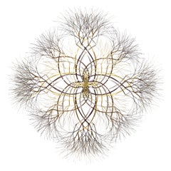 ~6 ft Metal Wall Sculpture in Bronze, Brass & Stainless, 'Naos' by Kue King #600