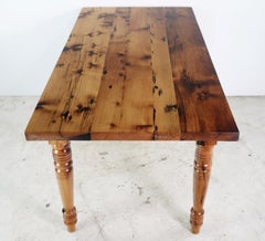 6 ft Pine Dining Room Farm Harvest Table w Turned Legs