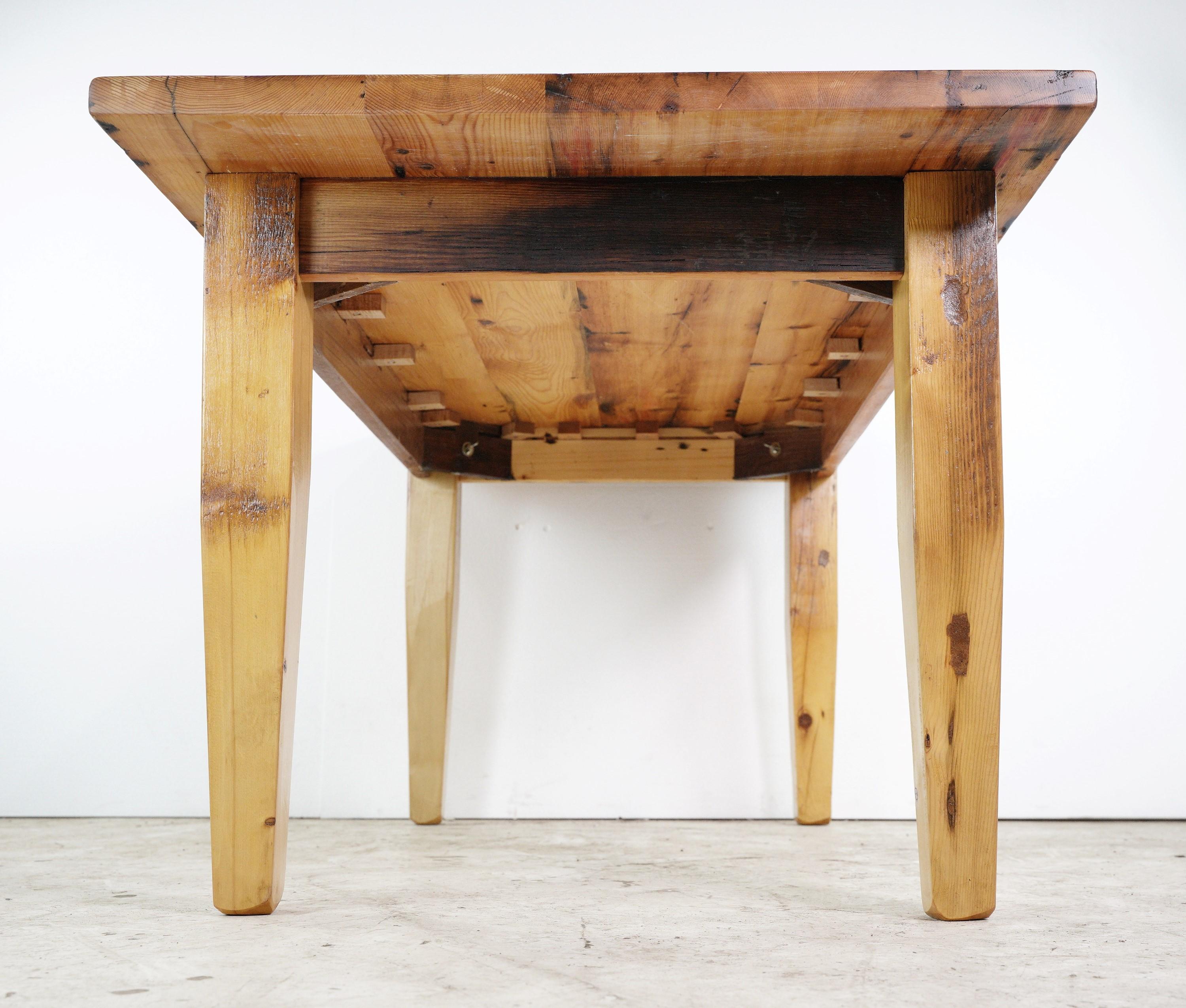6 ft  Pine Tapered Leg Dining Room Harvest Farm Table For Sale 2