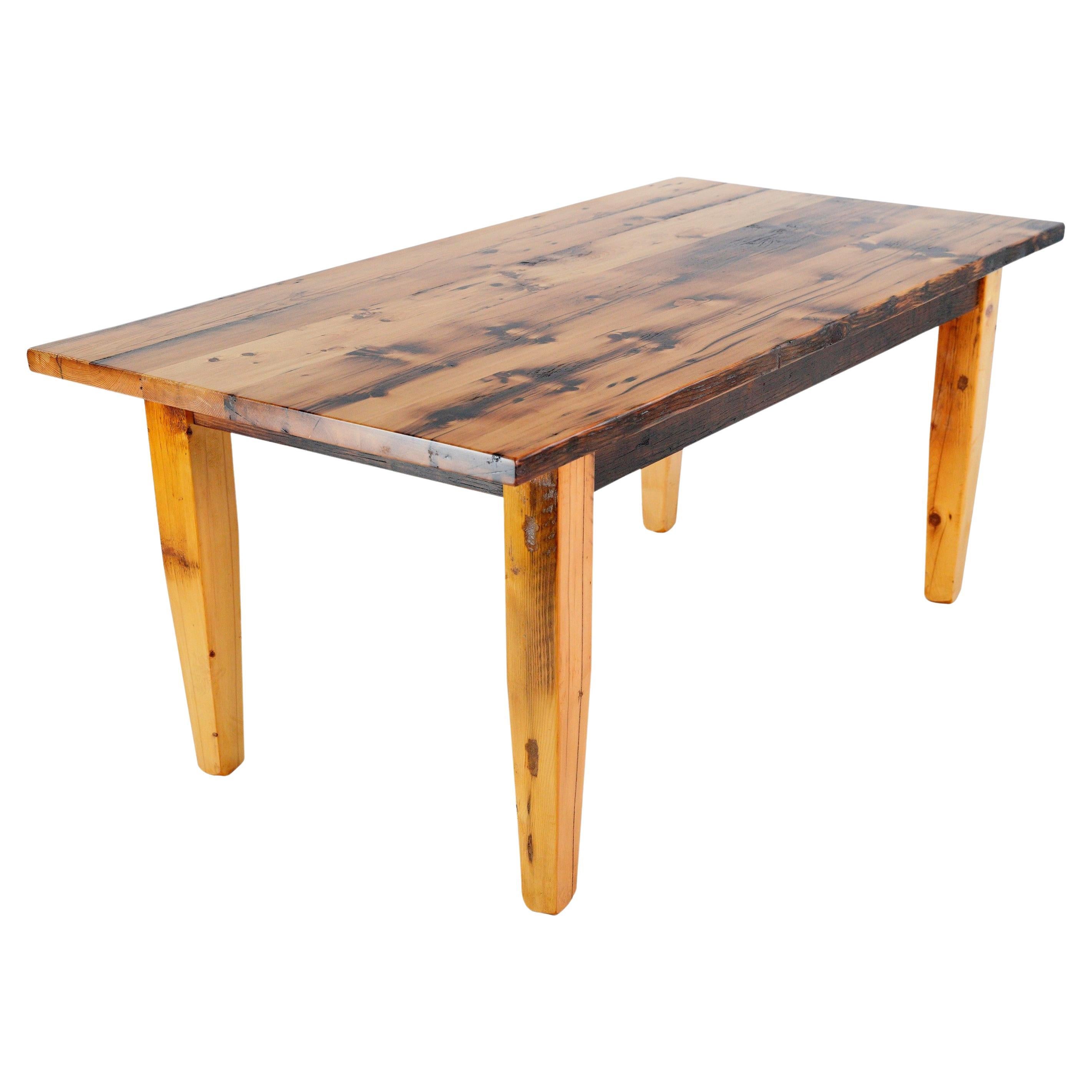 6 ft  Pine Tapered Leg Dining Room Harvest Farm Table For Sale