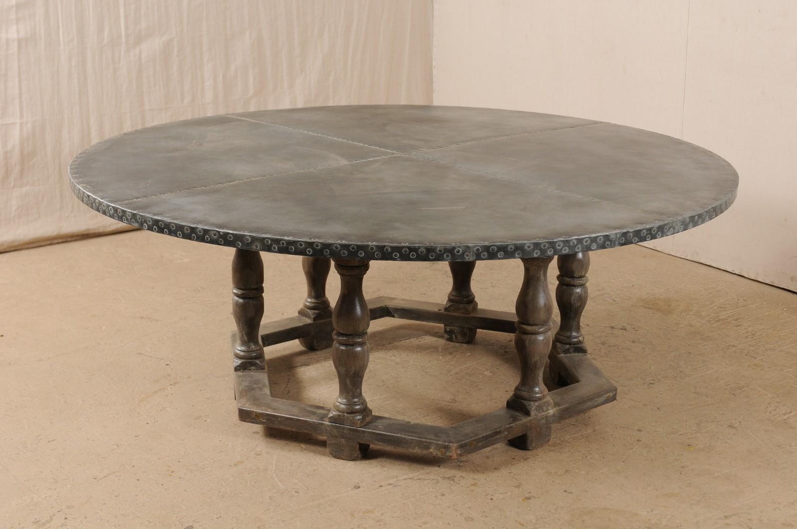 round zinc table top