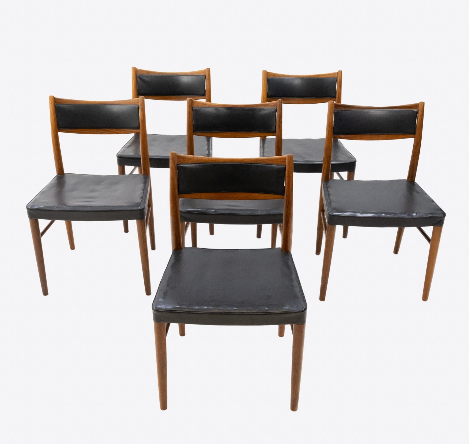 Mid-Century Modern 6 Gemla  Teak Dining chairs Sweden 1960s 