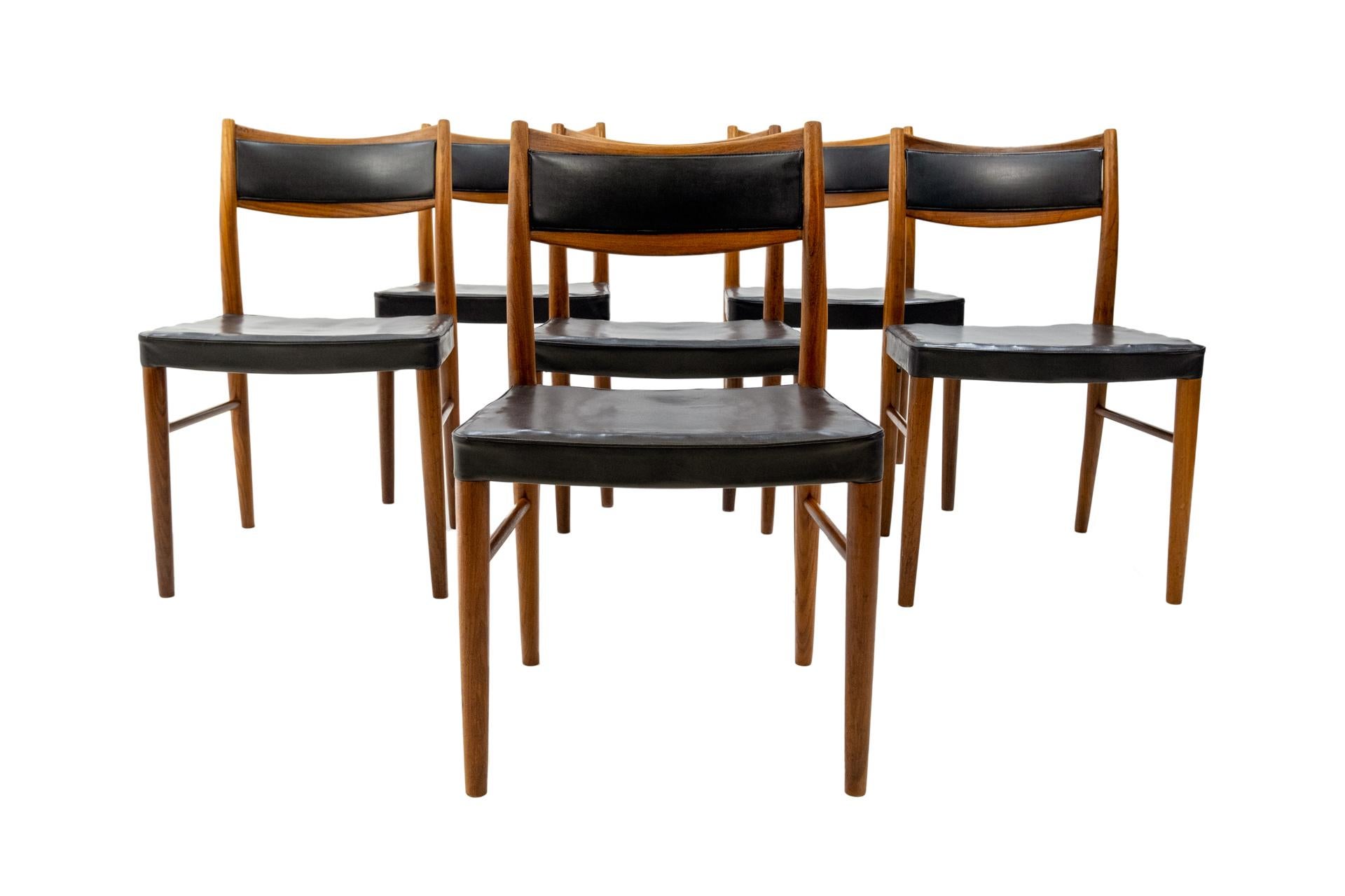 Swedish 6 Gemla  Teak Dining chairs Sweden 1960s 