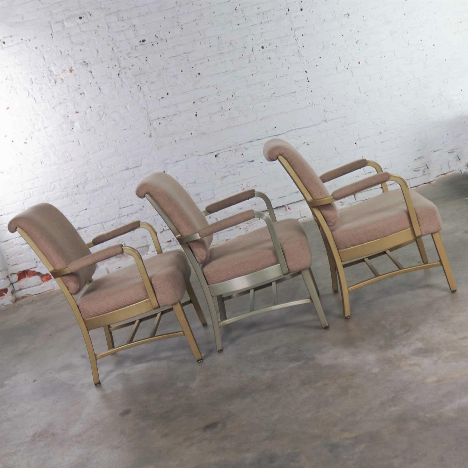6 General Fireproofing Mid Century Machine Age Aluminum Goodform Armchairs For Sale 4