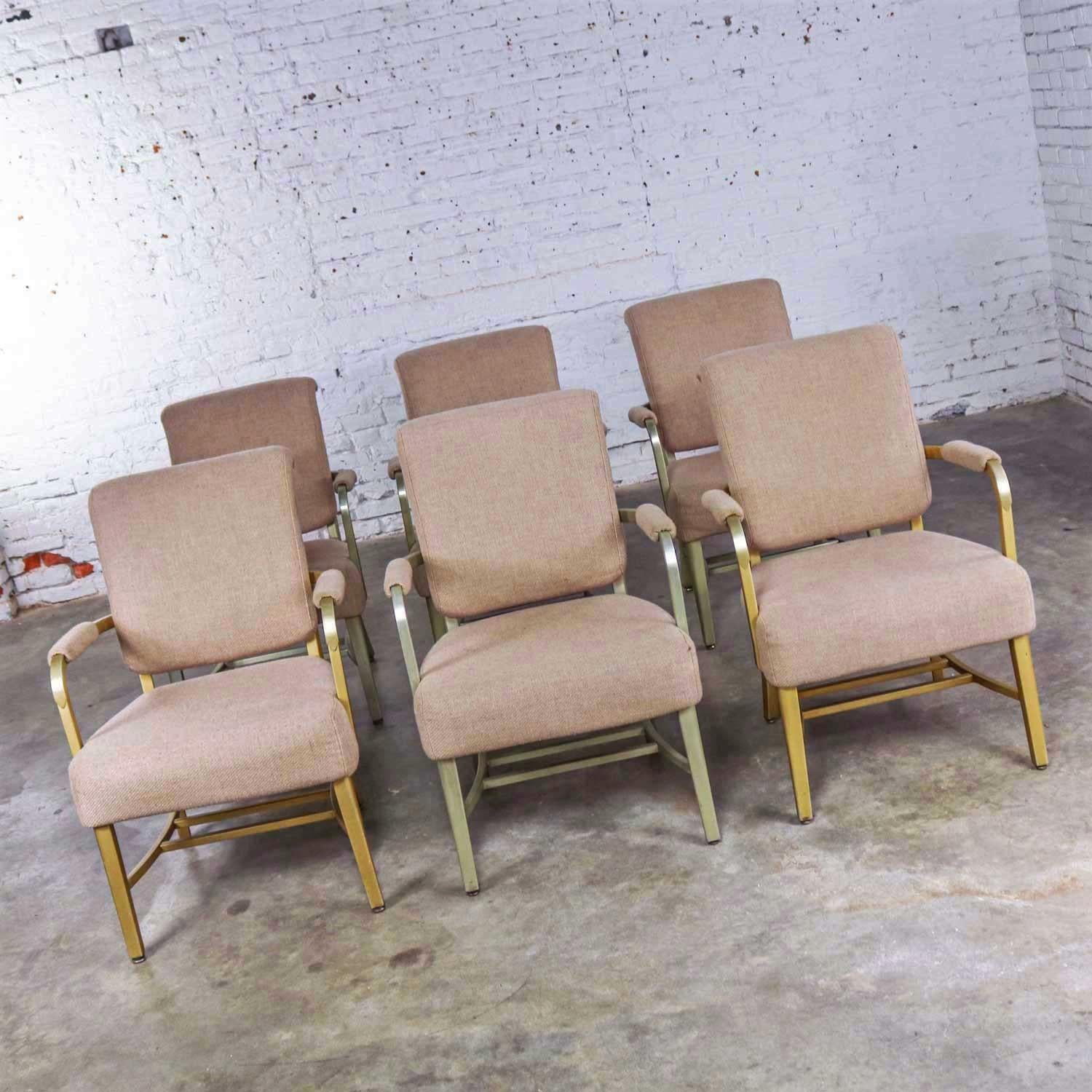 6 General Fireproofing Mid Century Machine Age Aluminum Goodform Armchairs In Good Condition For Sale In Topeka, KS