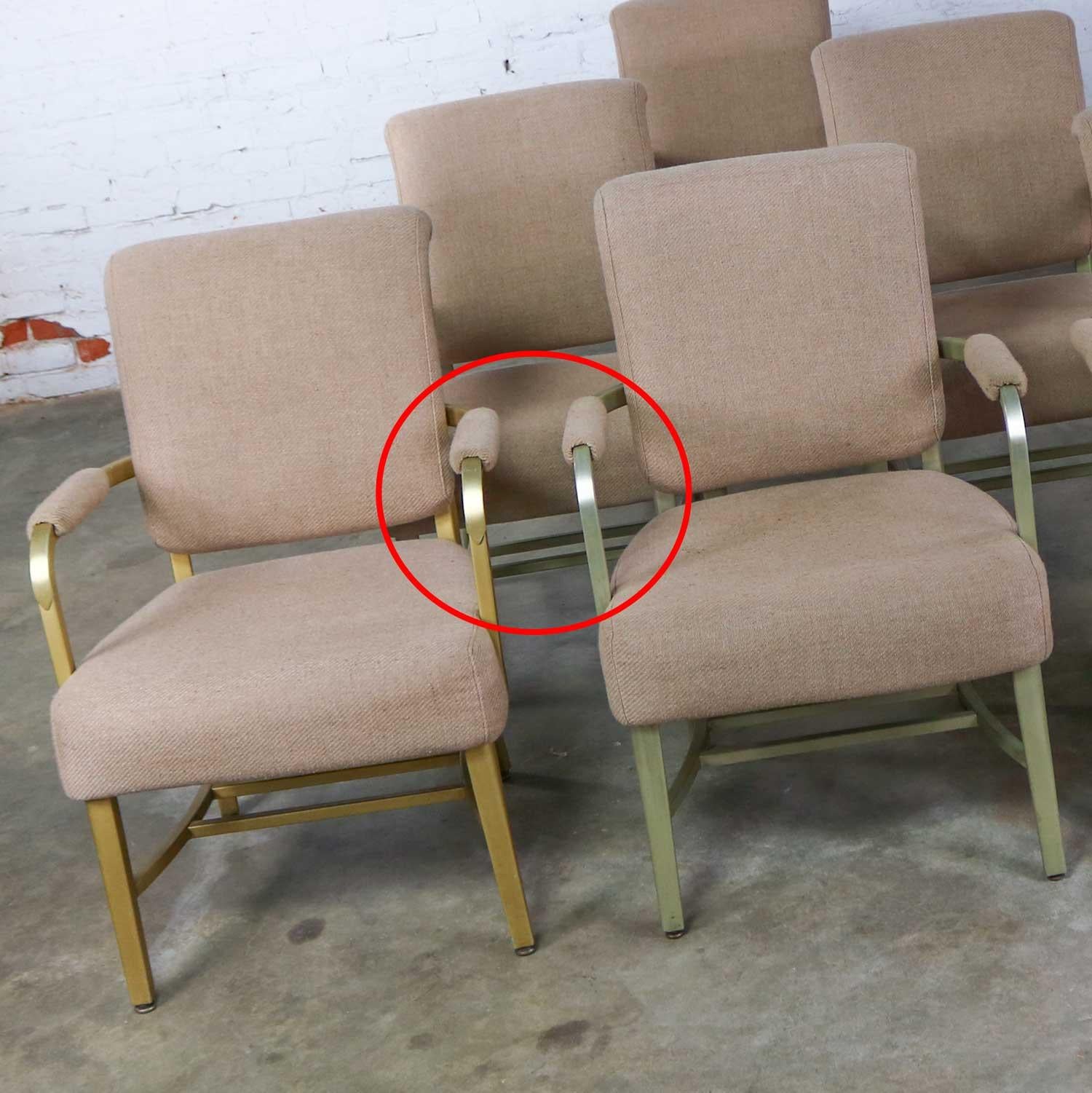 20th Century 6 General Fireproofing Mid Century Machine Age Aluminum Goodform Armchairs For Sale