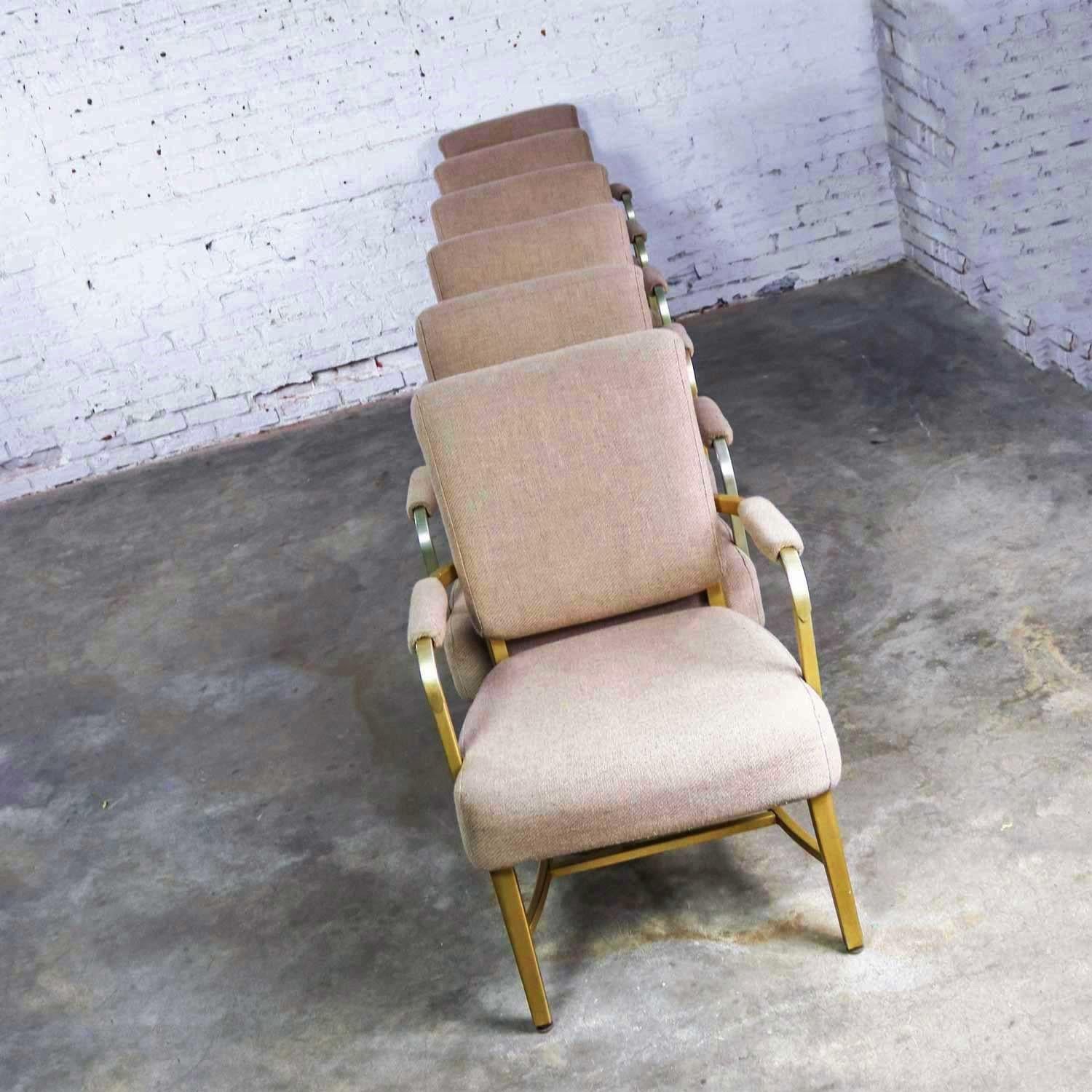 Fabric 6 General Fireproofing Mid Century Machine Age Aluminum Goodform Armchairs For Sale