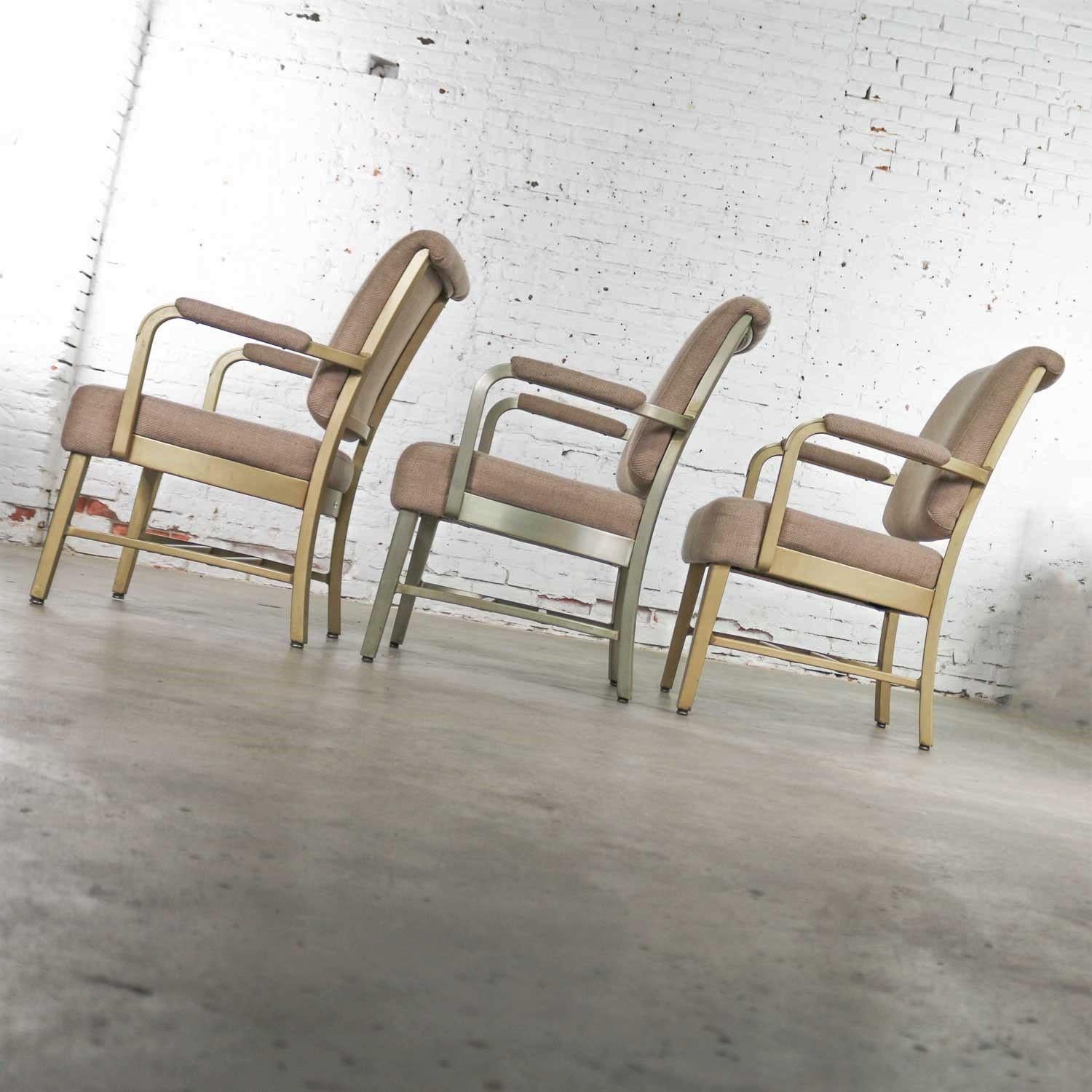 6 General Fireproofing Mid Century Machine Age Aluminum Goodform Armchairs For Sale 2