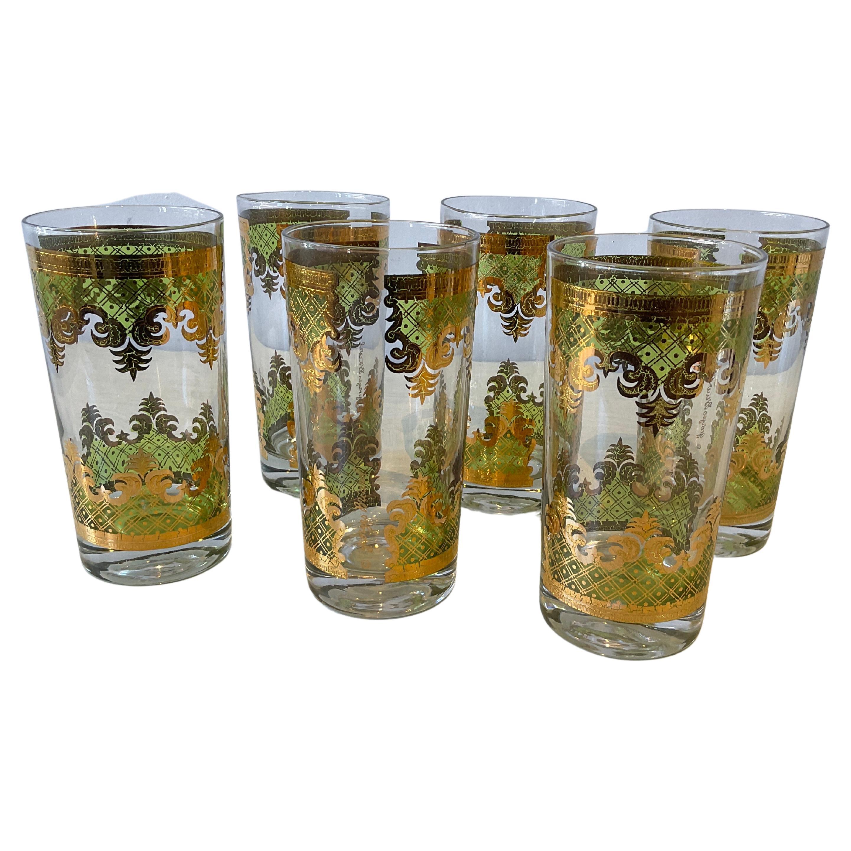 6 Georges Briard Bar Glasses For Sale