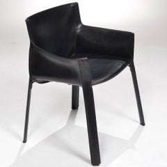 6 Giancarlo Vegni for Fasem 'P90' Leather Chairs