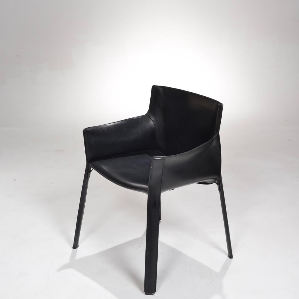 Italian 6 Giancarlo Vegni for Fasem 'P90' Leather Chairs