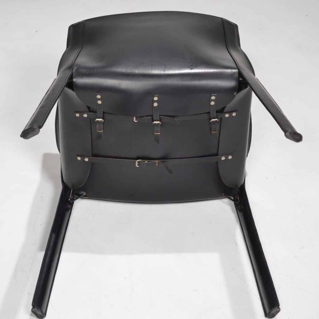 6 Giancarlo Vegni for Fasem 'P90' Leather Chairs In Good Condition In Los Angeles, CA