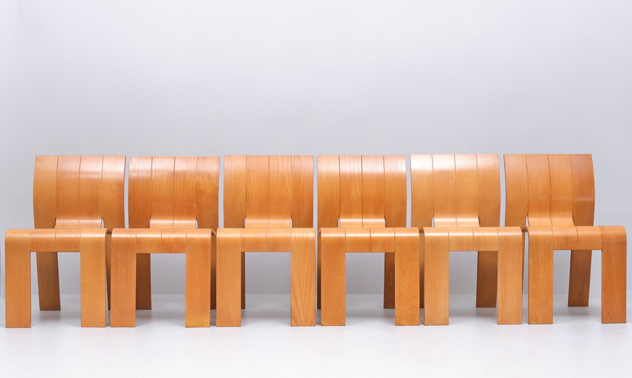 Dutch 6 Gijs Bakker Strip Chairs 1972 Holland 