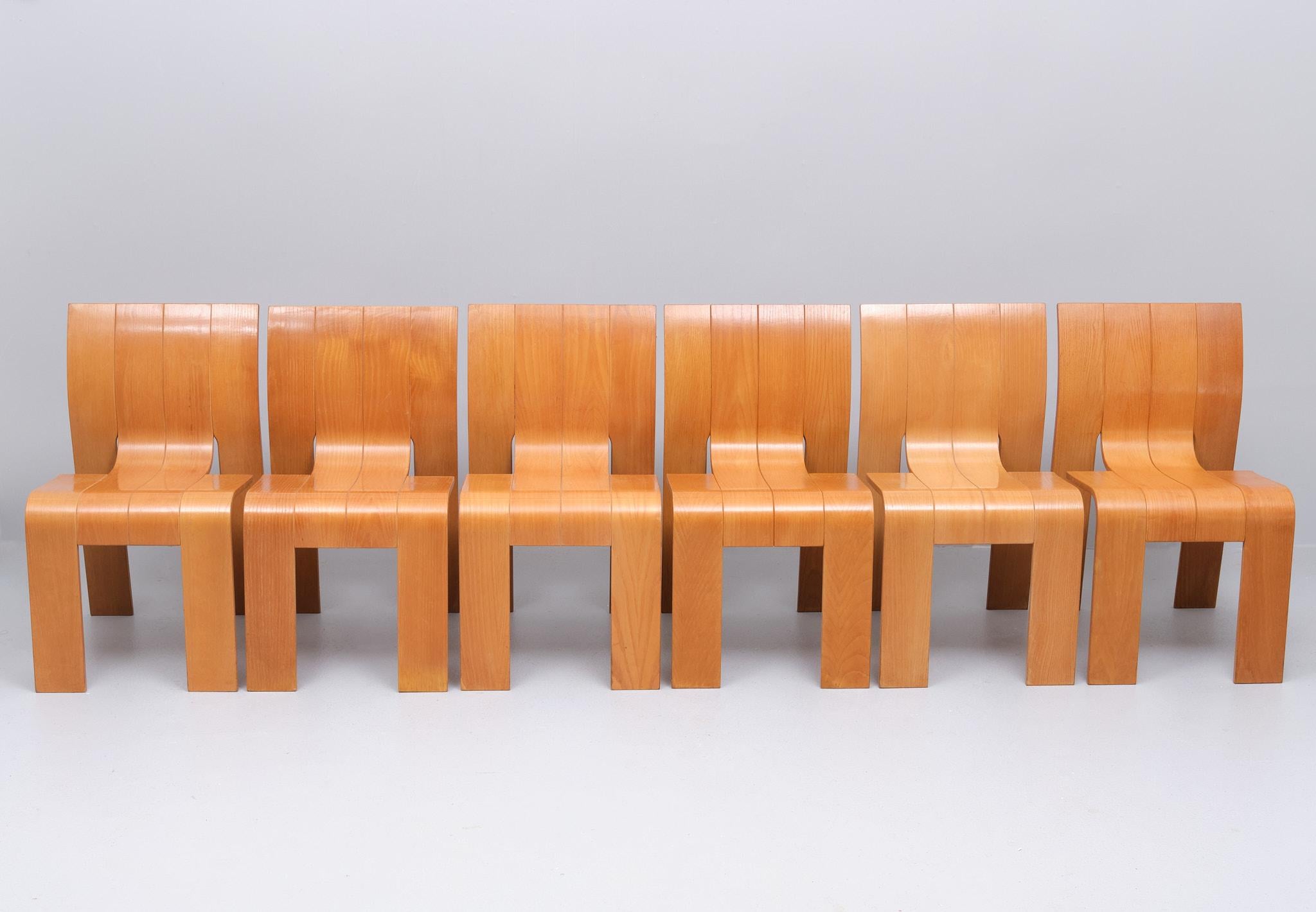 6 Gijs Bakker Strip Chairs 1972 Holland  In Good Condition In Den Haag, NL