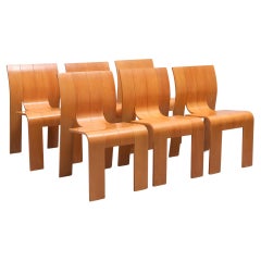 6 chaises à rayures Gijs Bakker 1972 Hollande 