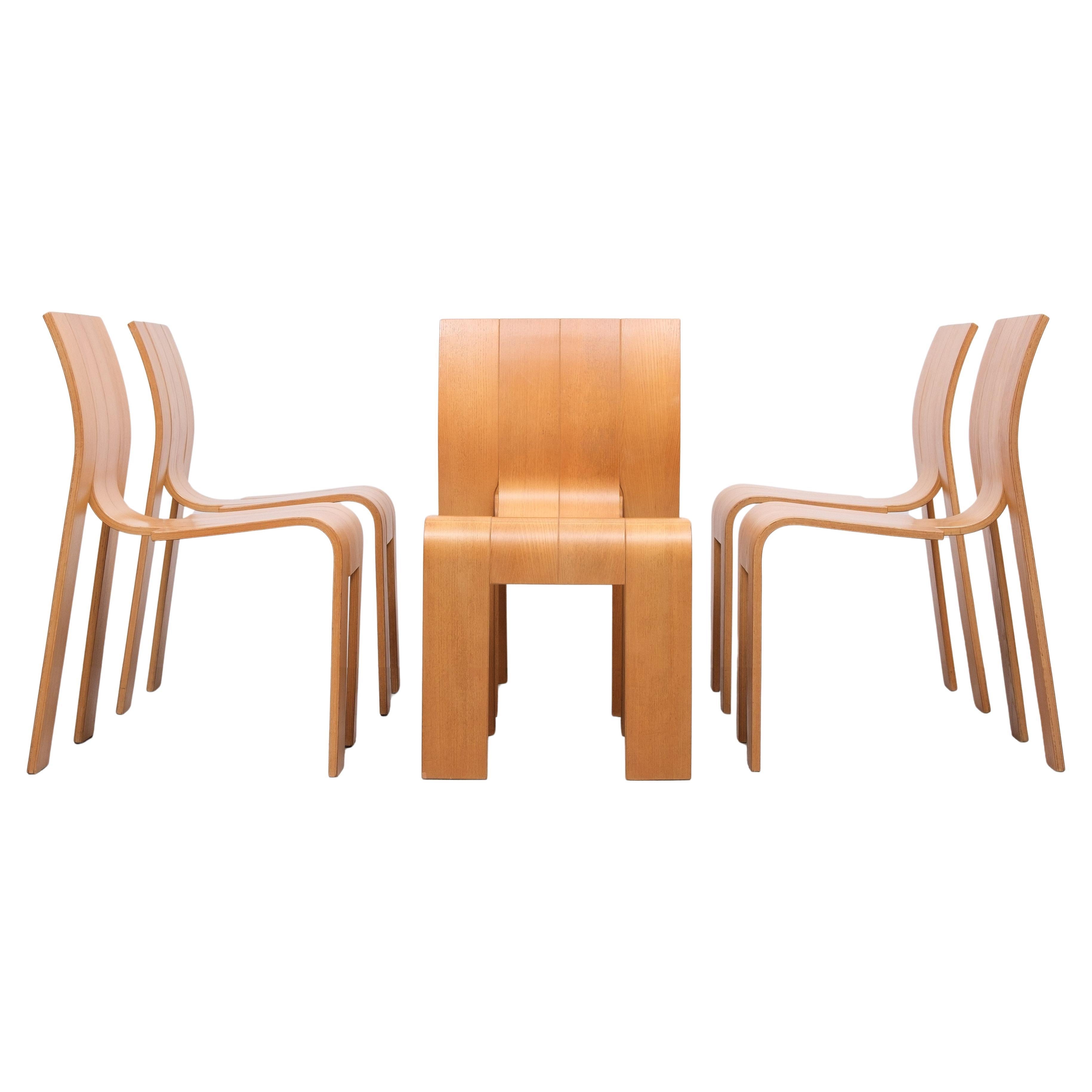 6  Gijs Bakker gestreifte Stühle  für castelyn  1970s (Laminiert) im Angebot
