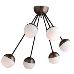 Lampadario moderno a 6 globi, Made in Italy