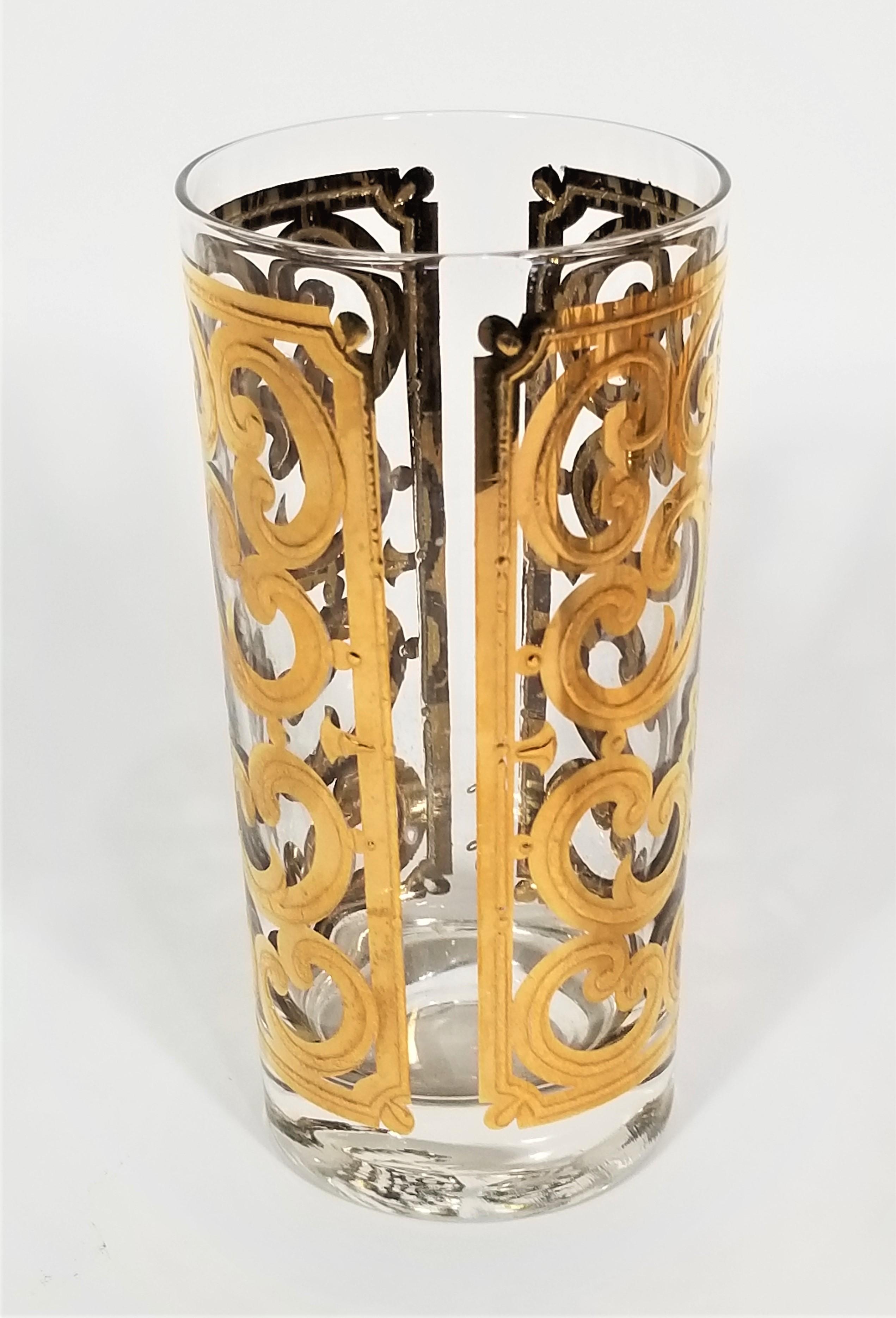 Georges Briard 22K Gold Glassware Barware 1960s Mid Century Set of 6 For Sale 5