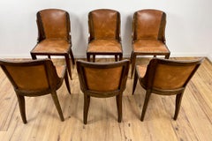 6 Gondola Chairs Art Deco Around 1930 from France