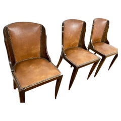 6 Gondola Chairs Art Deco Around 1930 from France