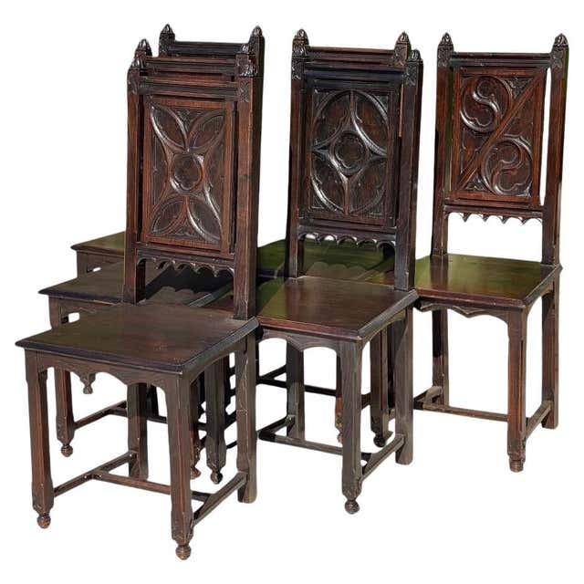 Gothic Chair Examples Set of Nine Gothic Revival Dining Chairs For Sale at 1stDibs