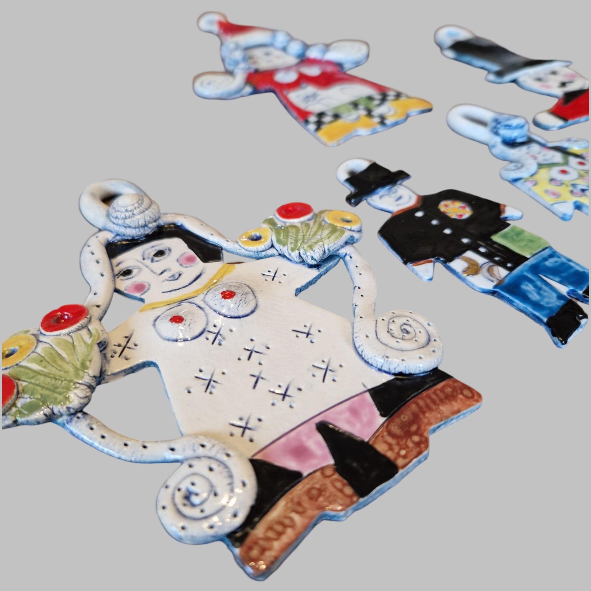 6 Handmade Ceramic Filihankat Christmas Ornaments by Marianne Steenholdt Bork For Sale 4