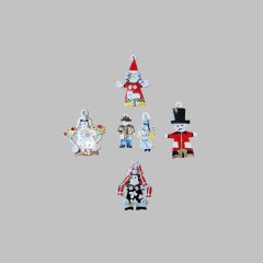 6 Handmade Ceramic Filihankat Christmas Ornaments by Marianne Steenholdt Bork