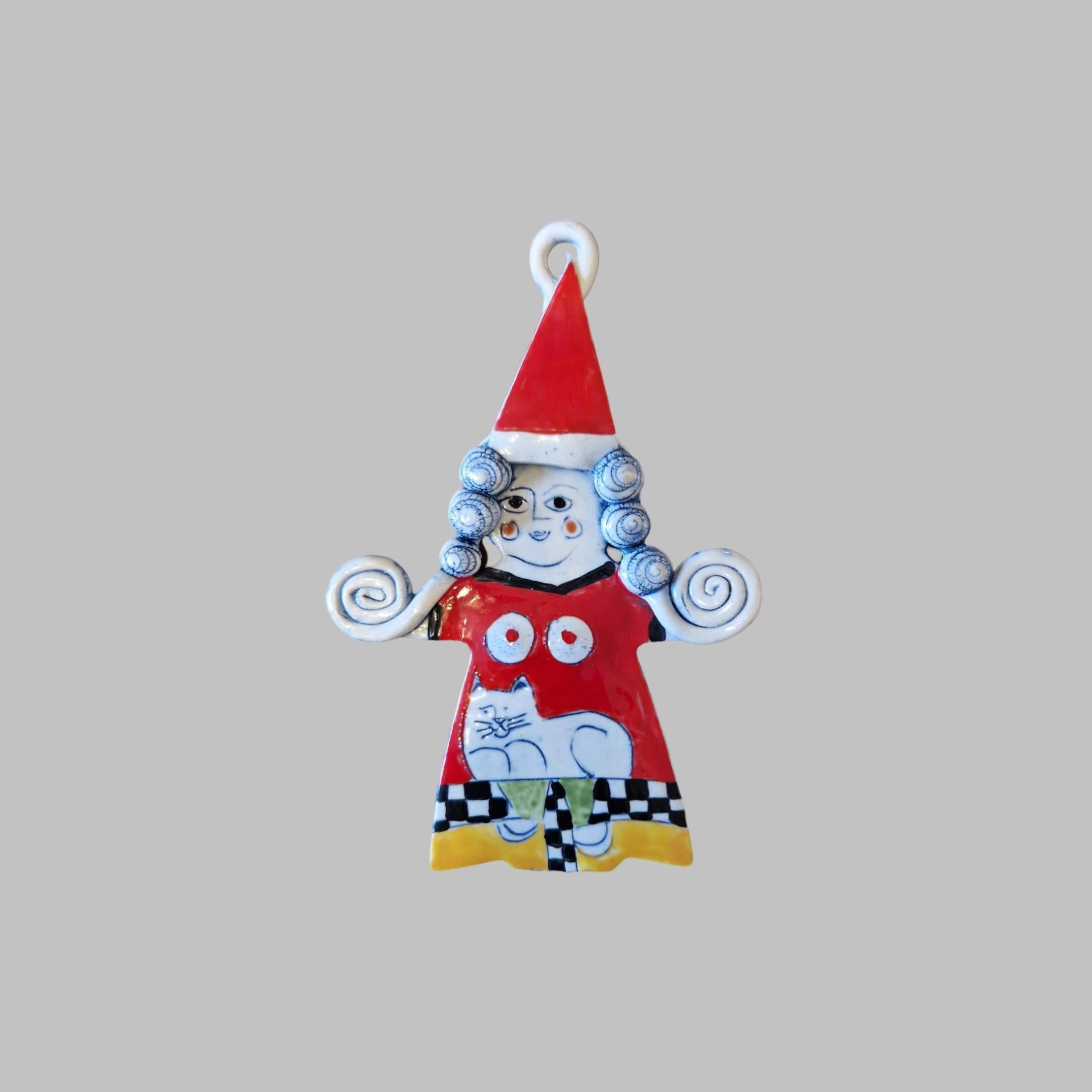 Danish 6 Handmade Ceramic Filihankat Christmas Ornaments by Marianne Steenholdt Bork For Sale