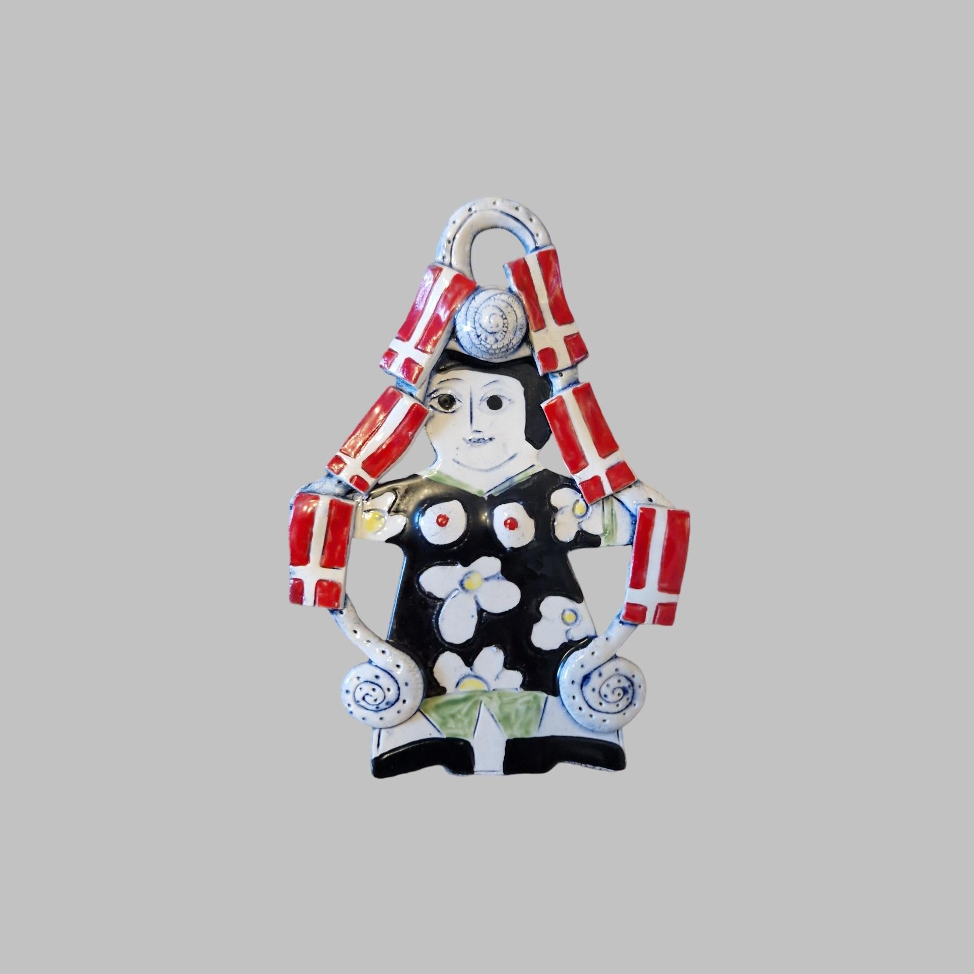 6 Handmade Ceramic Filihankat Christmas Ornaments by Marianne Steenholdt Bork In Good Condition For Sale In Brønshøj, DK
