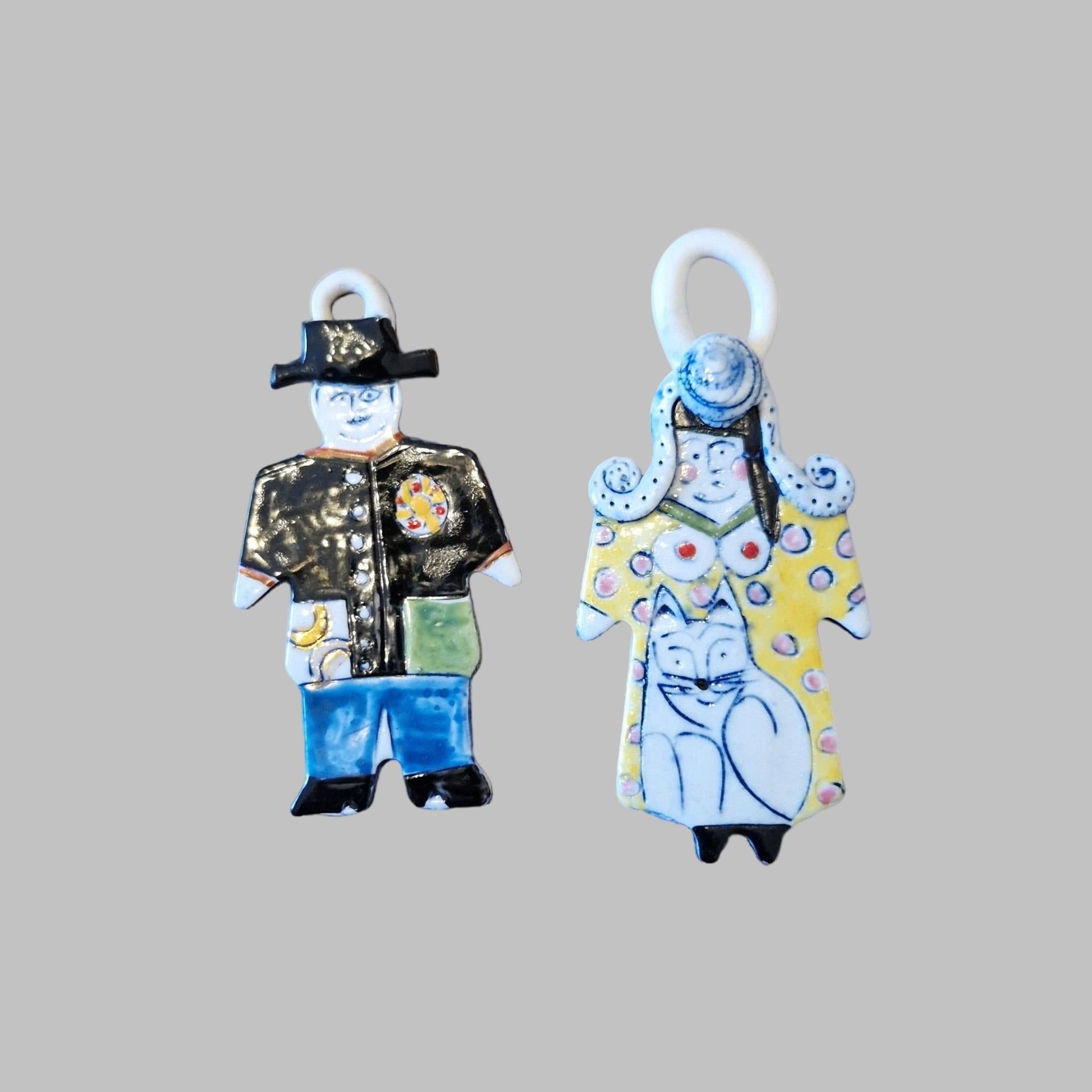6 Handmade Ceramic Filihankat Christmas Ornaments by Marianne Steenholdt Bork For Sale 1