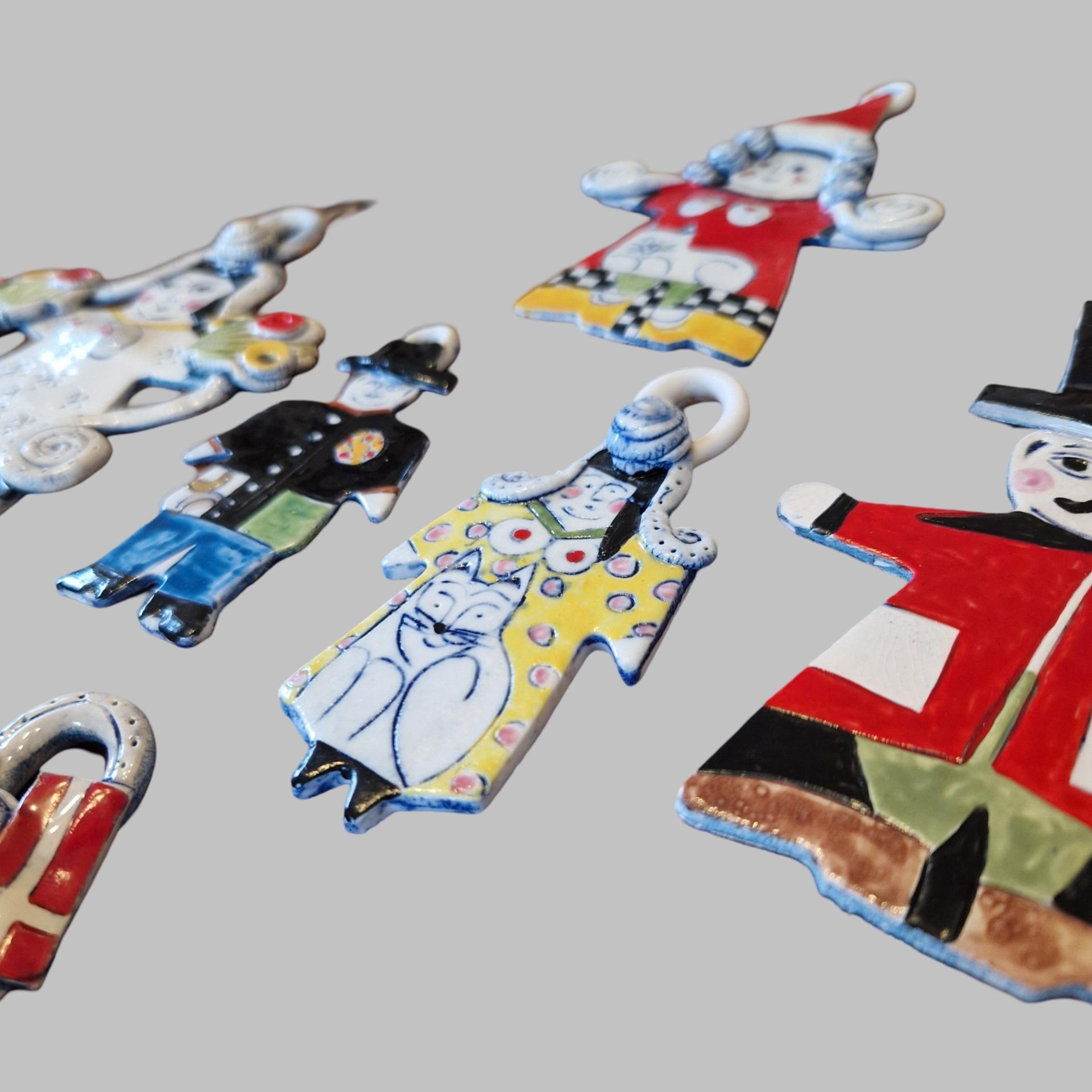 6 Handmade Ceramic Filihankat Christmas Ornaments by Marianne Steenholdt Bork For Sale 3