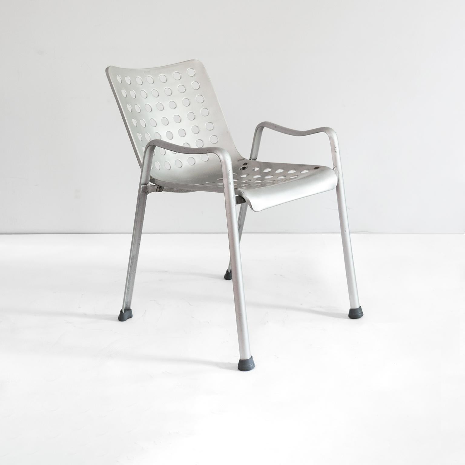 6 Hans Coray „Landi“-Stühle, hergestellt von MEWA, Schweiz, 91 Löcher (Moderne der Mitte des Jahrhunderts) im Angebot