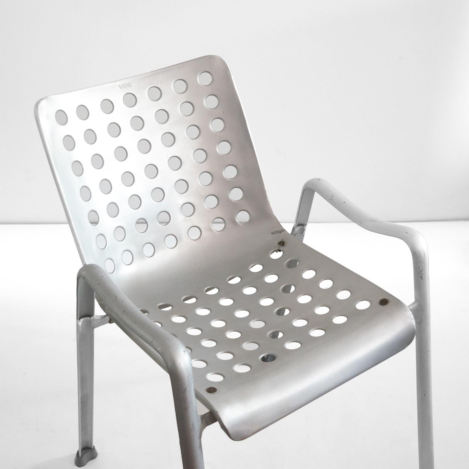 6 Hans Coray „Landi“-Stühle, hergestellt von MEWA, Schweiz, 91 Löcher (Schweizerisch) im Angebot