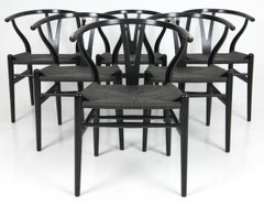 (6) Hans J. Wegner CH24 Sillas de comedor danesas de haya "Wishbone